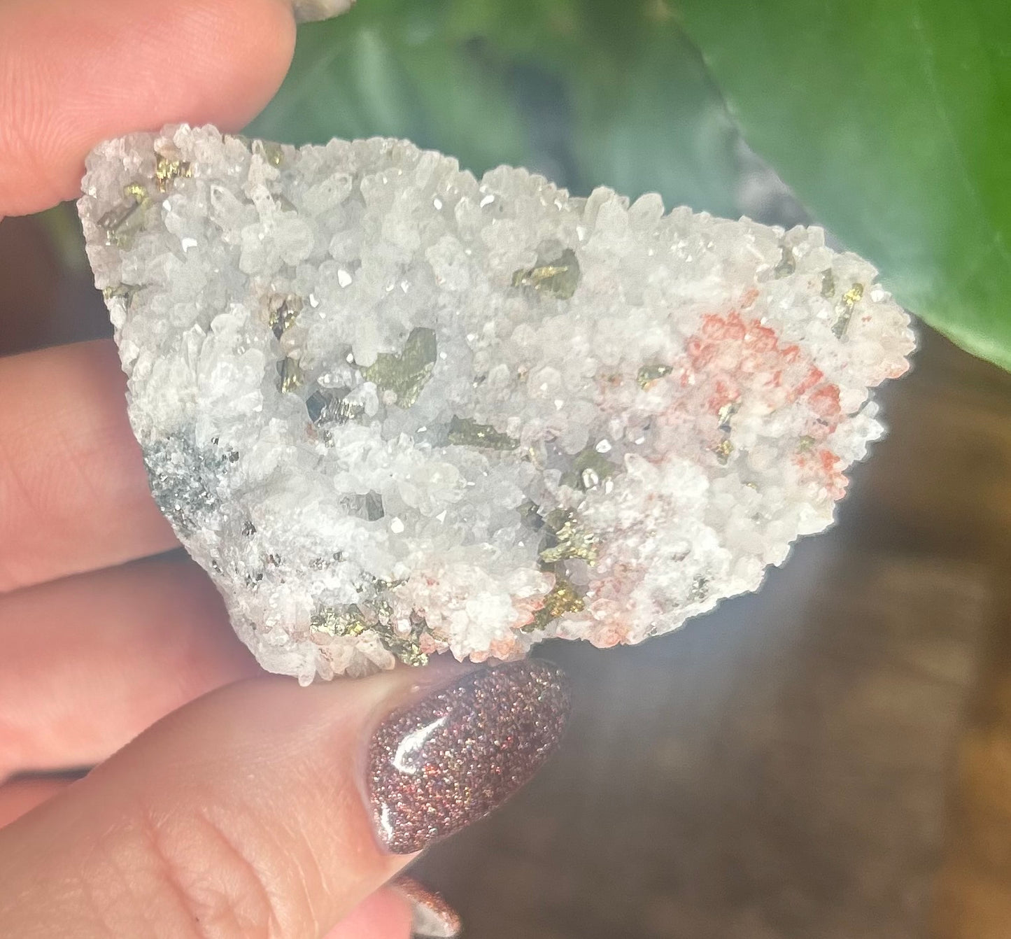 Quartz, Red Quartz, Aura Pyrite Specimen