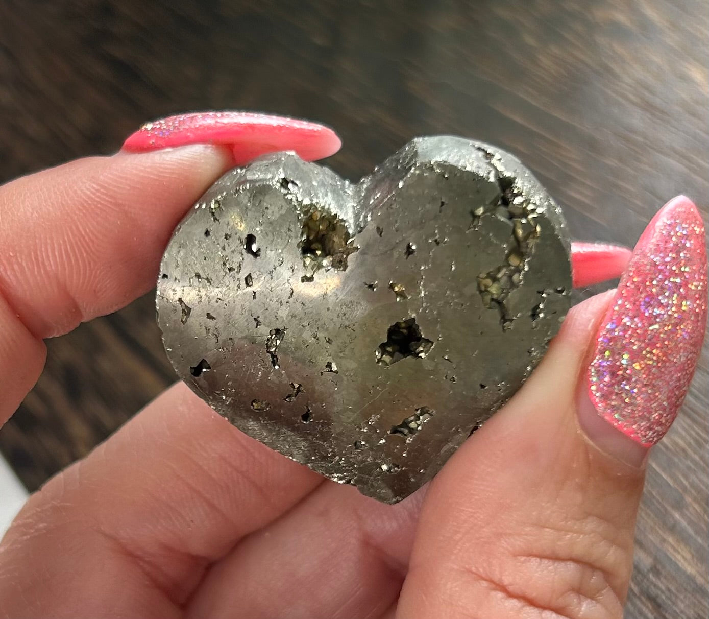 Pyrite Small Solid Pocket Heart