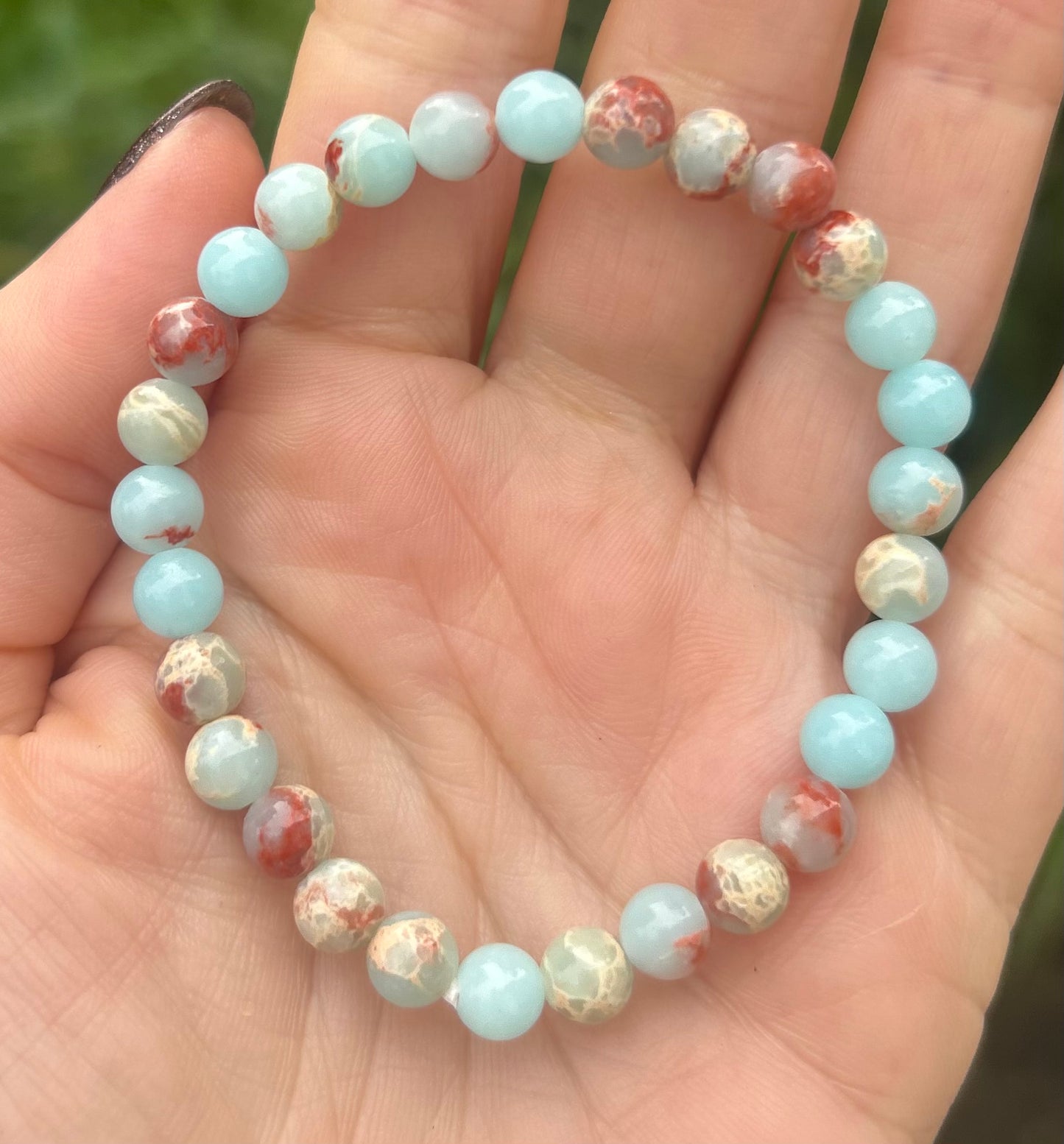 Shoushan Stone Beaded Crystal Bracelet