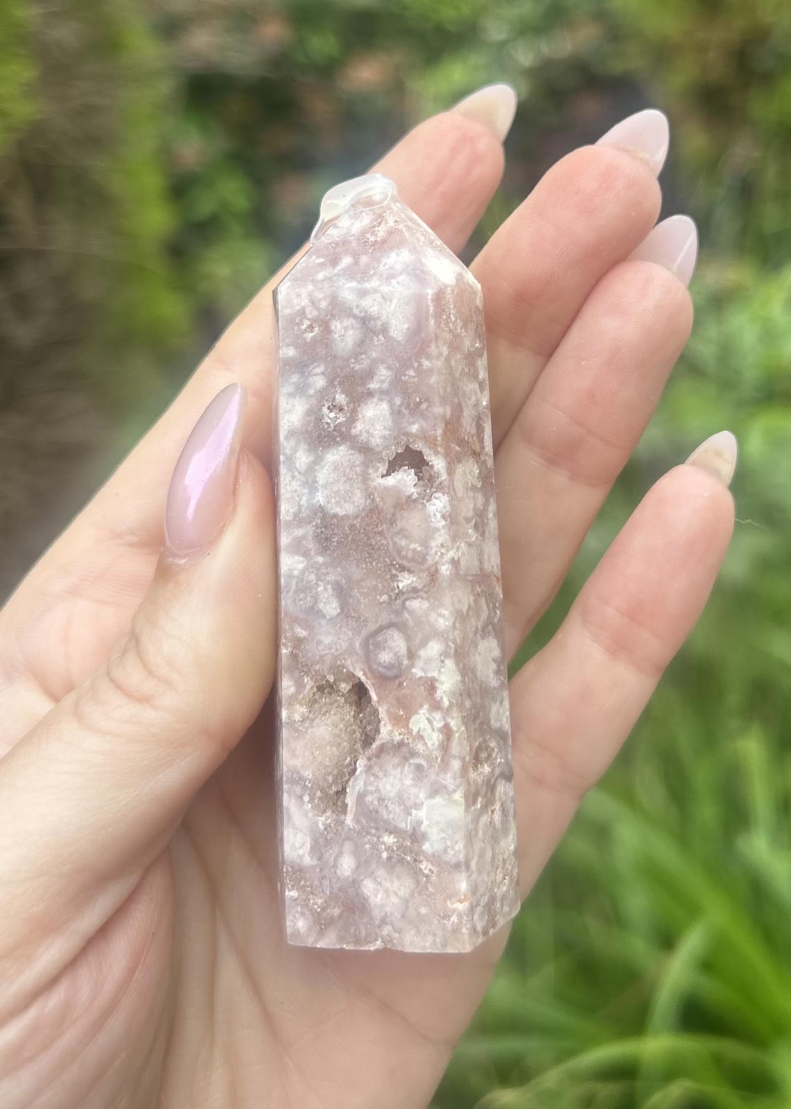 Baby Pink Flower Amethyst Agate Druzy