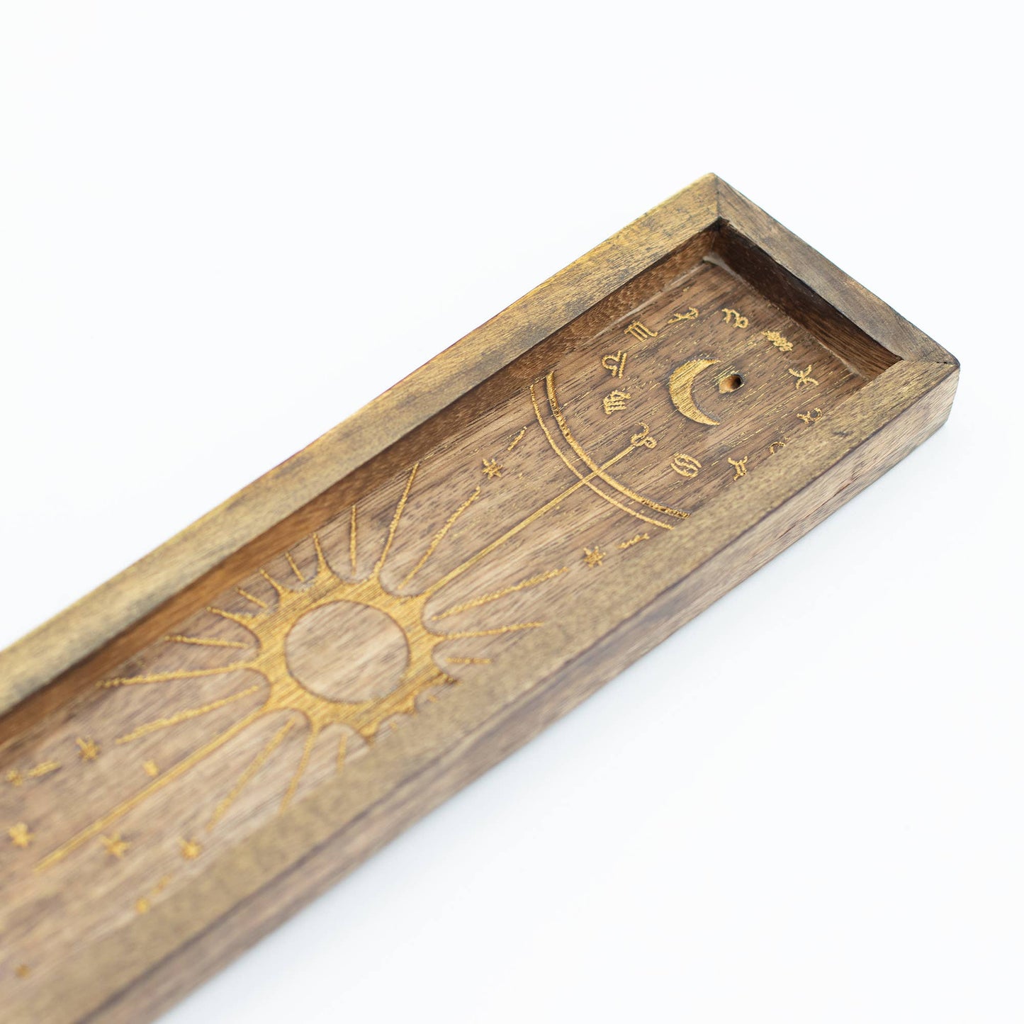 Zodiac Incense Holder and Tray for Crystal - Gold Stamped