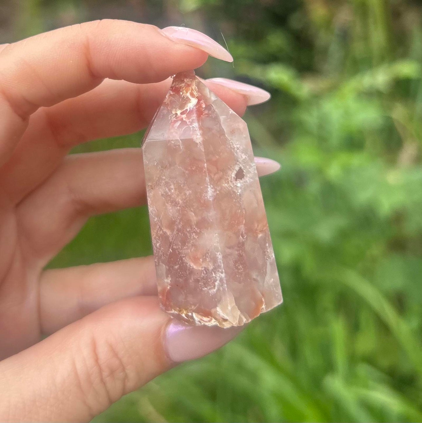 Pink Agate Small Druzy Tower
