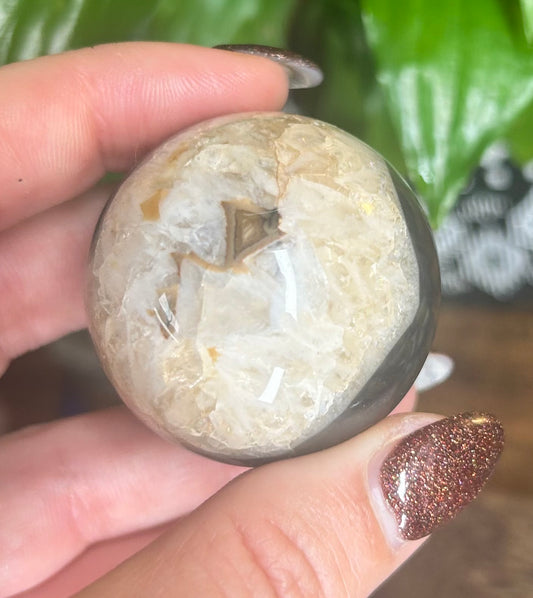 Black Agate Crystal Sphere