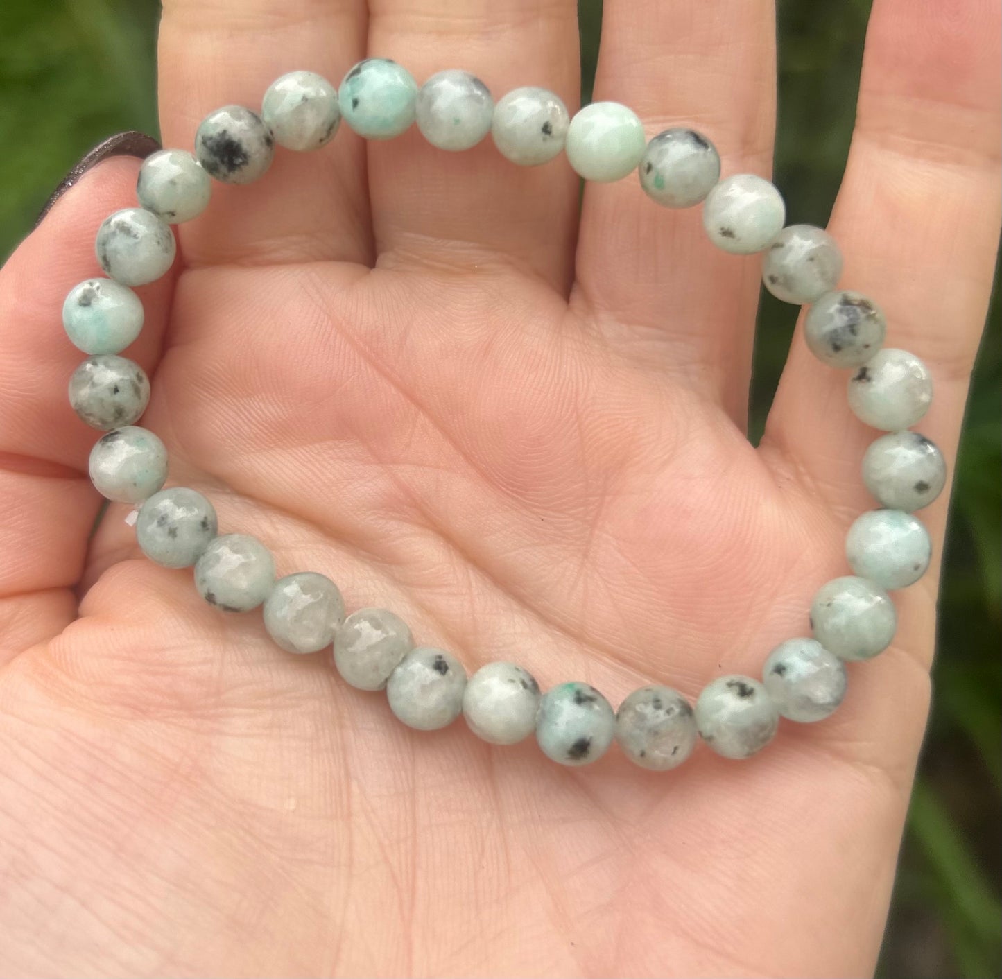 Kiwi Jasper Beaded Crystal Bracelet