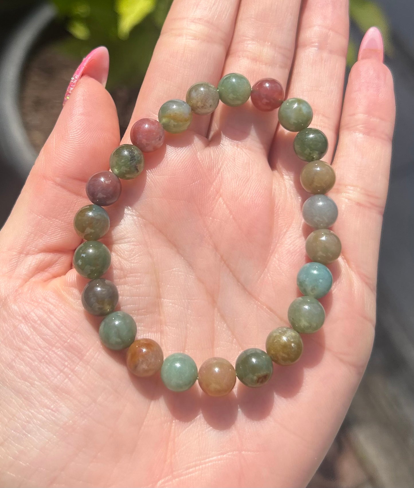 Ocean Jasper Crystal Beaded Bracelet
