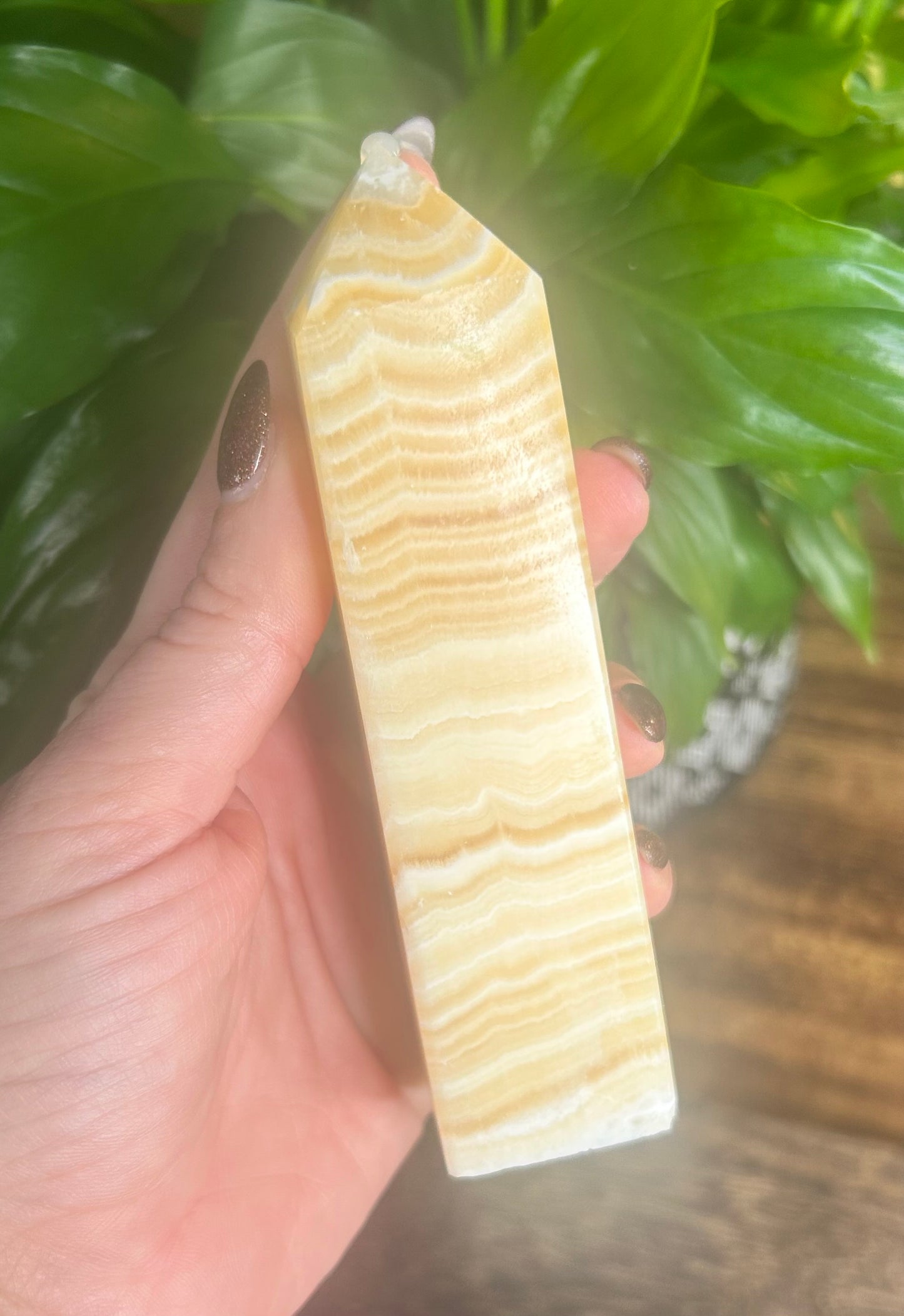 Orange Calcite Banded Tower (slight imperfection)