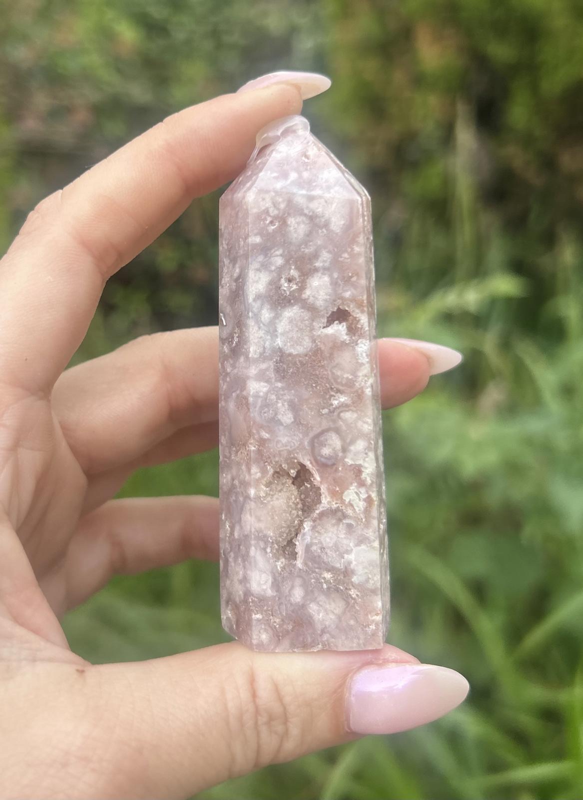 Baby Pink Flower Amethyst Agate Druzy