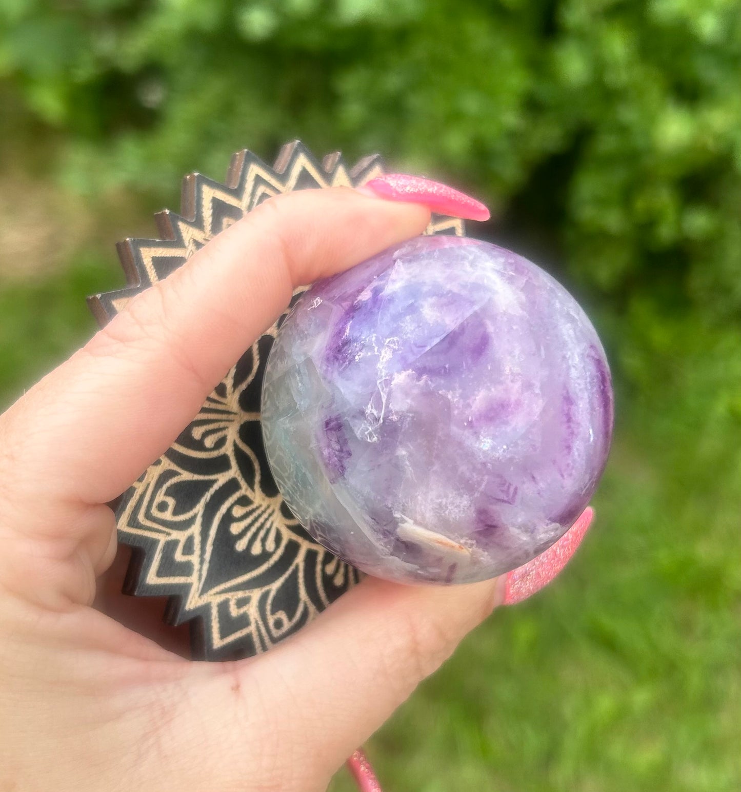 Green / Purple Fluorite sphere