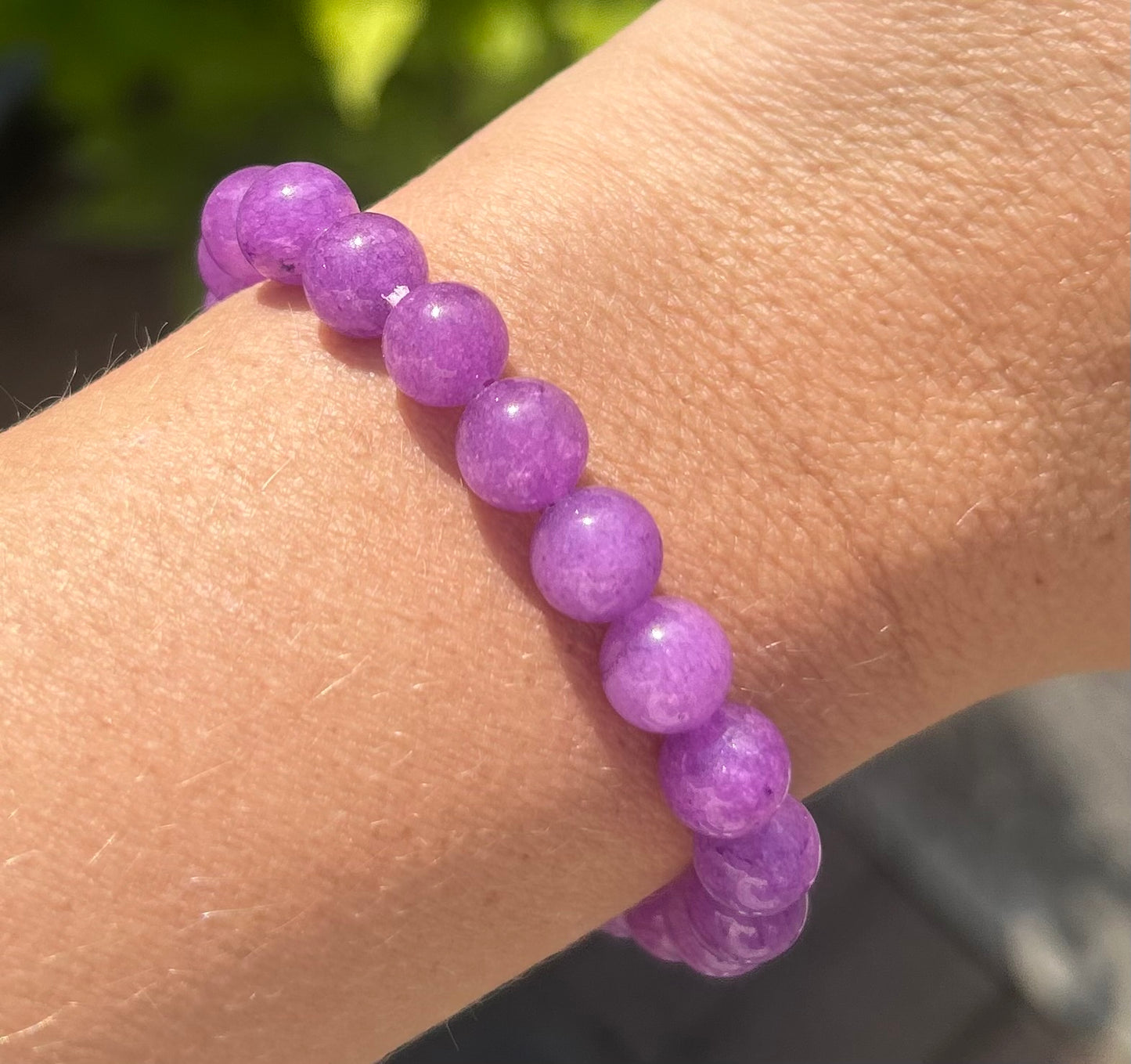 Purple Dyed Aventurine Beaded Crystal Bracelet