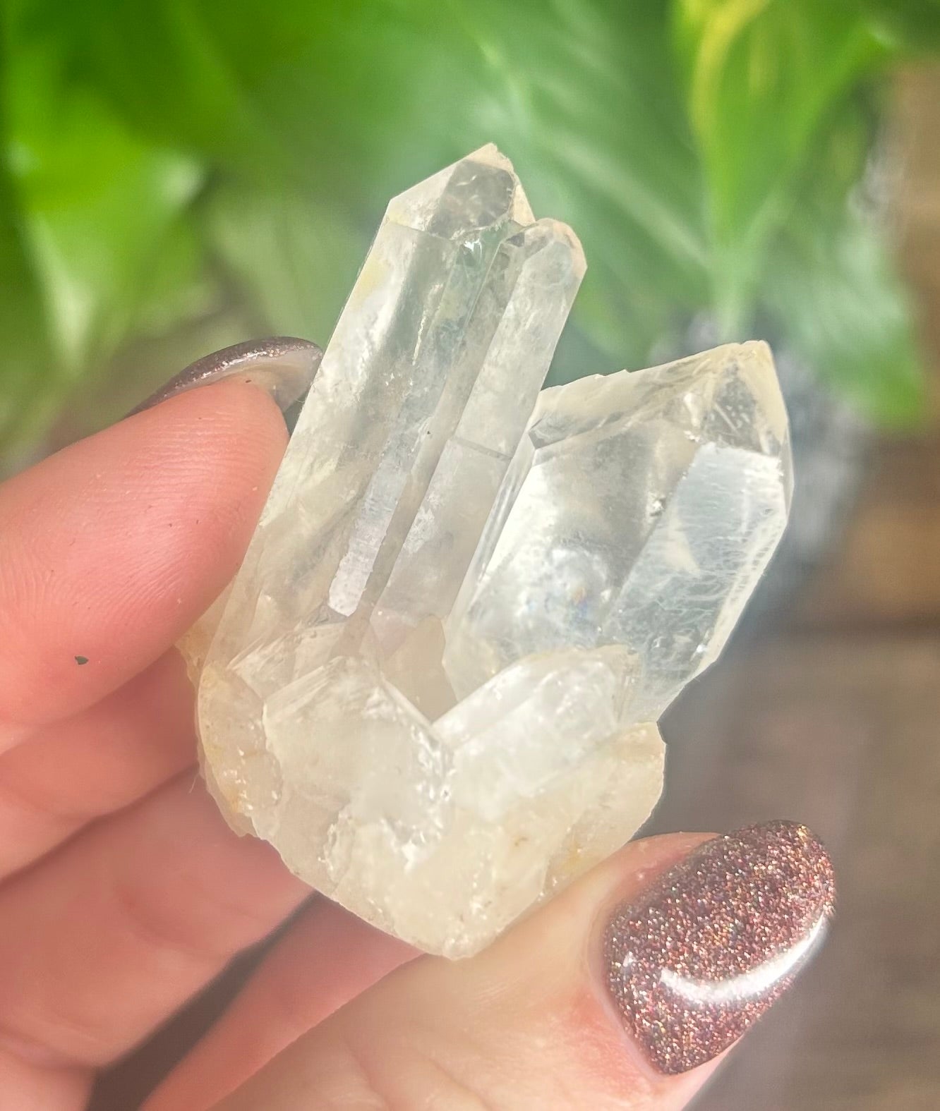 Kundalini Clear Quartz Laser Specimen With Rainbow Inclusion.