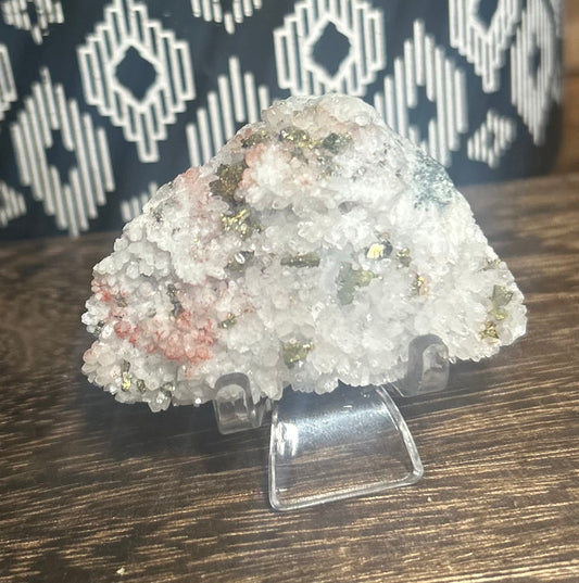 Quartz, Red Quartz, Aura Pyrite Specimen