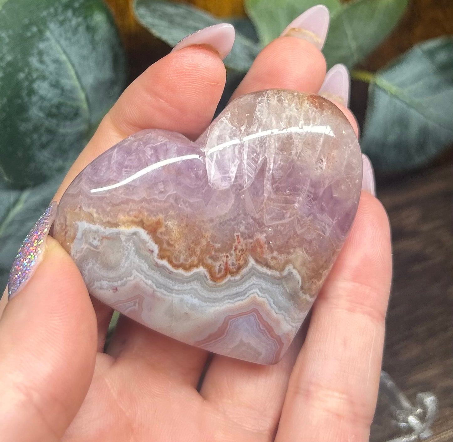 Amethyst Agate Heart