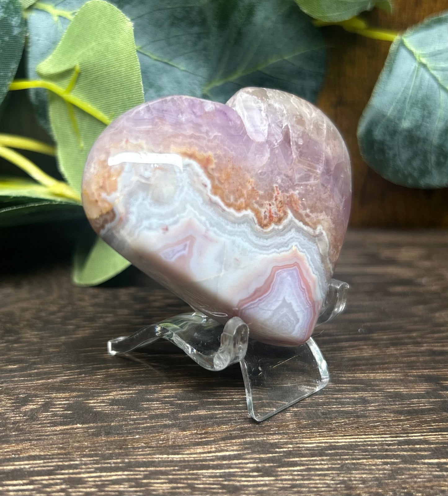 Amethyst Agate Heart