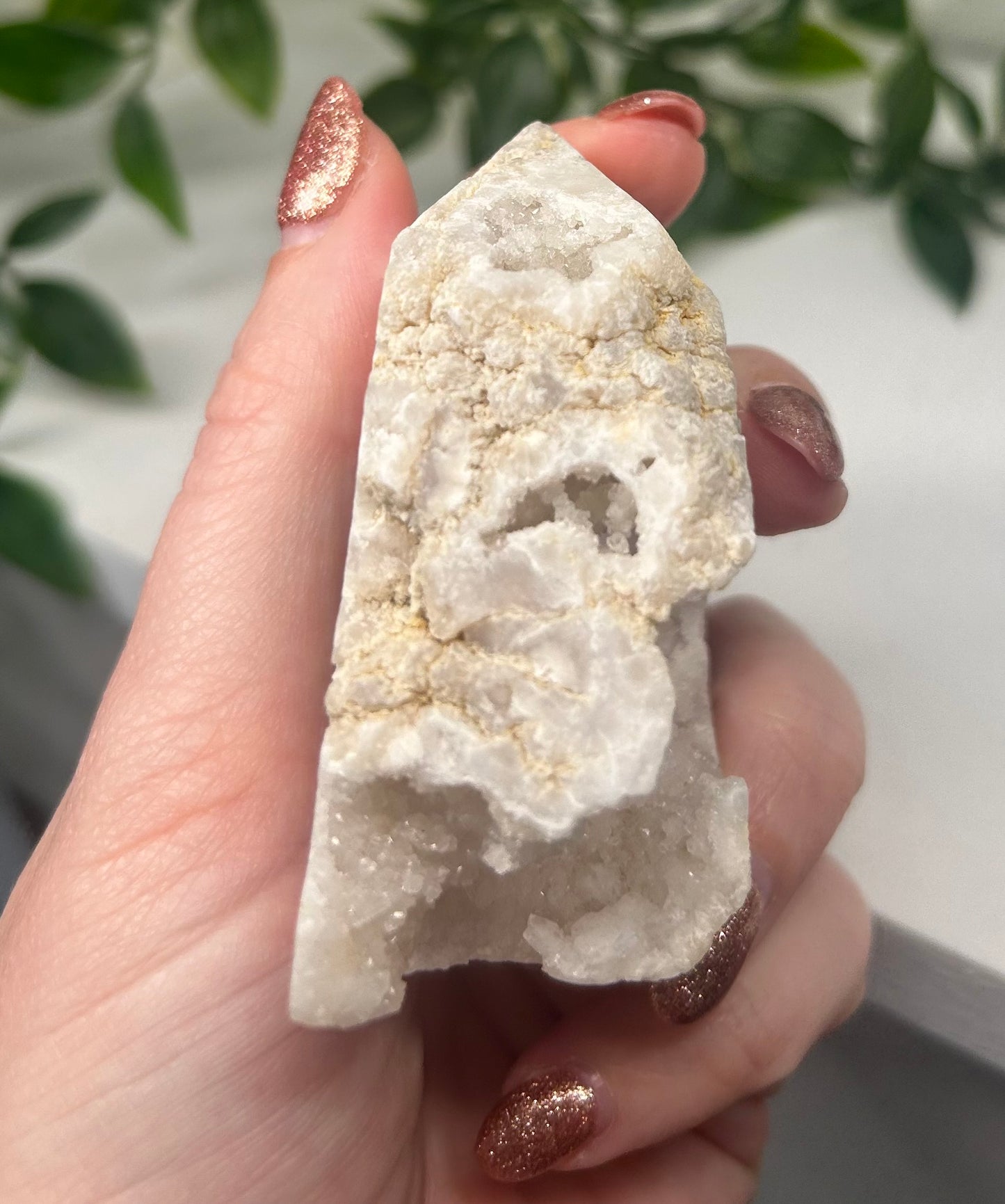 Clear Quartz Druzy Geode Tower