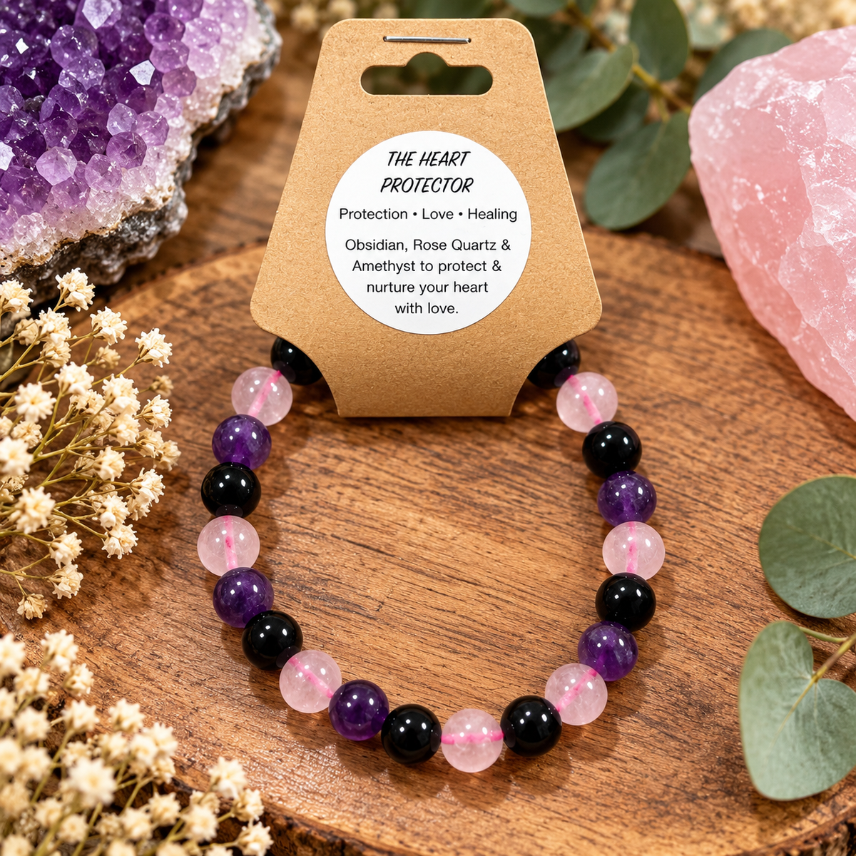 The Heart Protector Crystal Bracelet 8mm