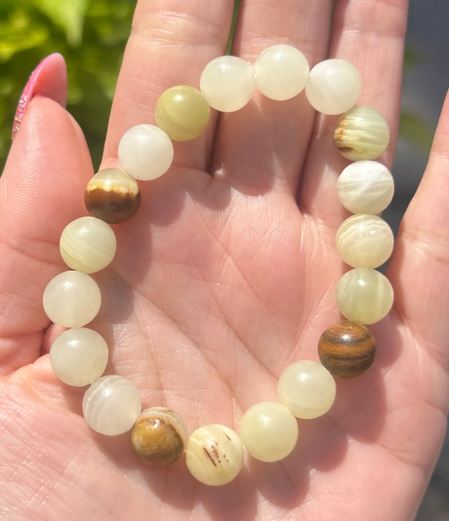 Afghanistan Jade Beaded Crystal Bracelet