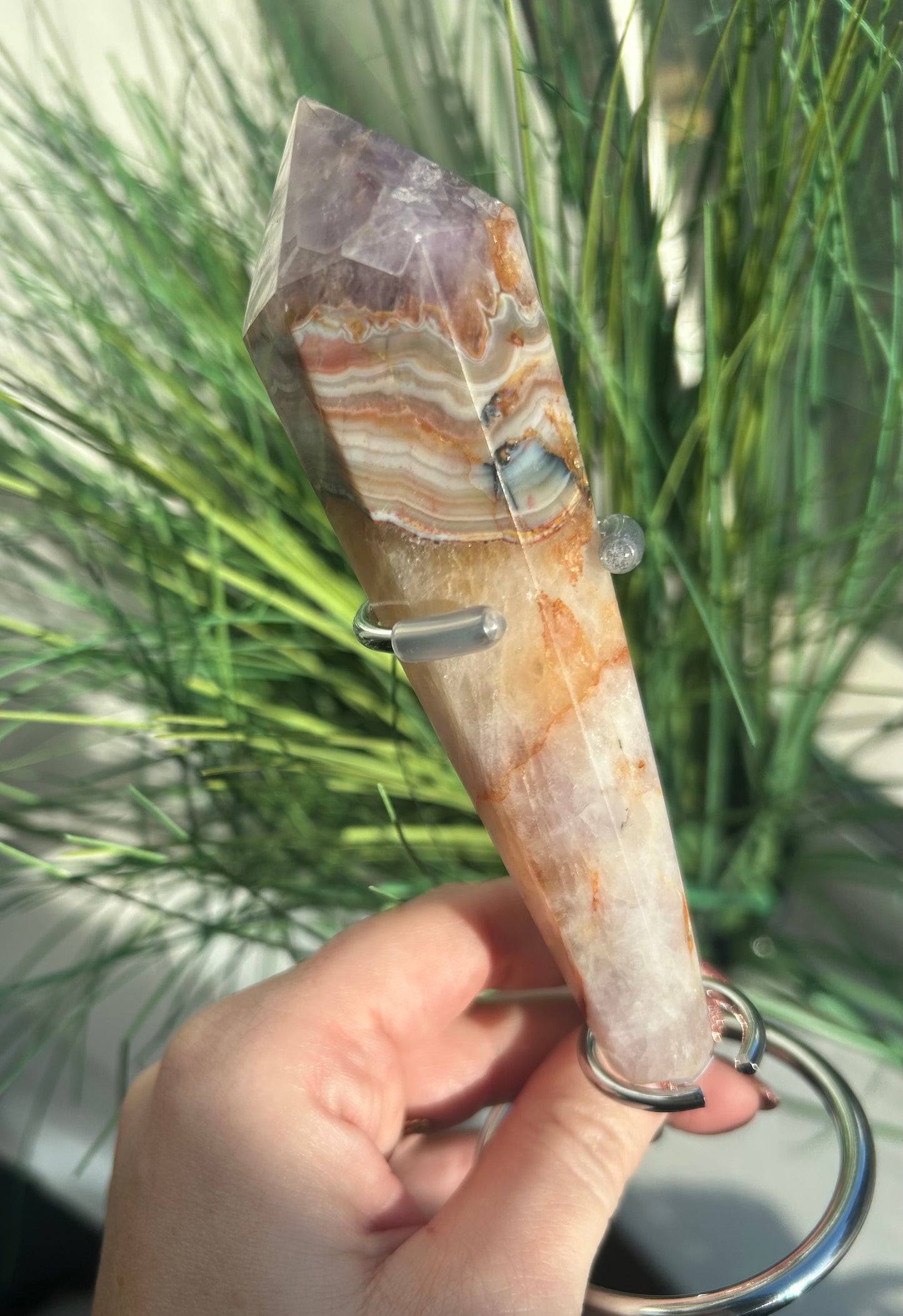 Amethyst Agate Wand (A)