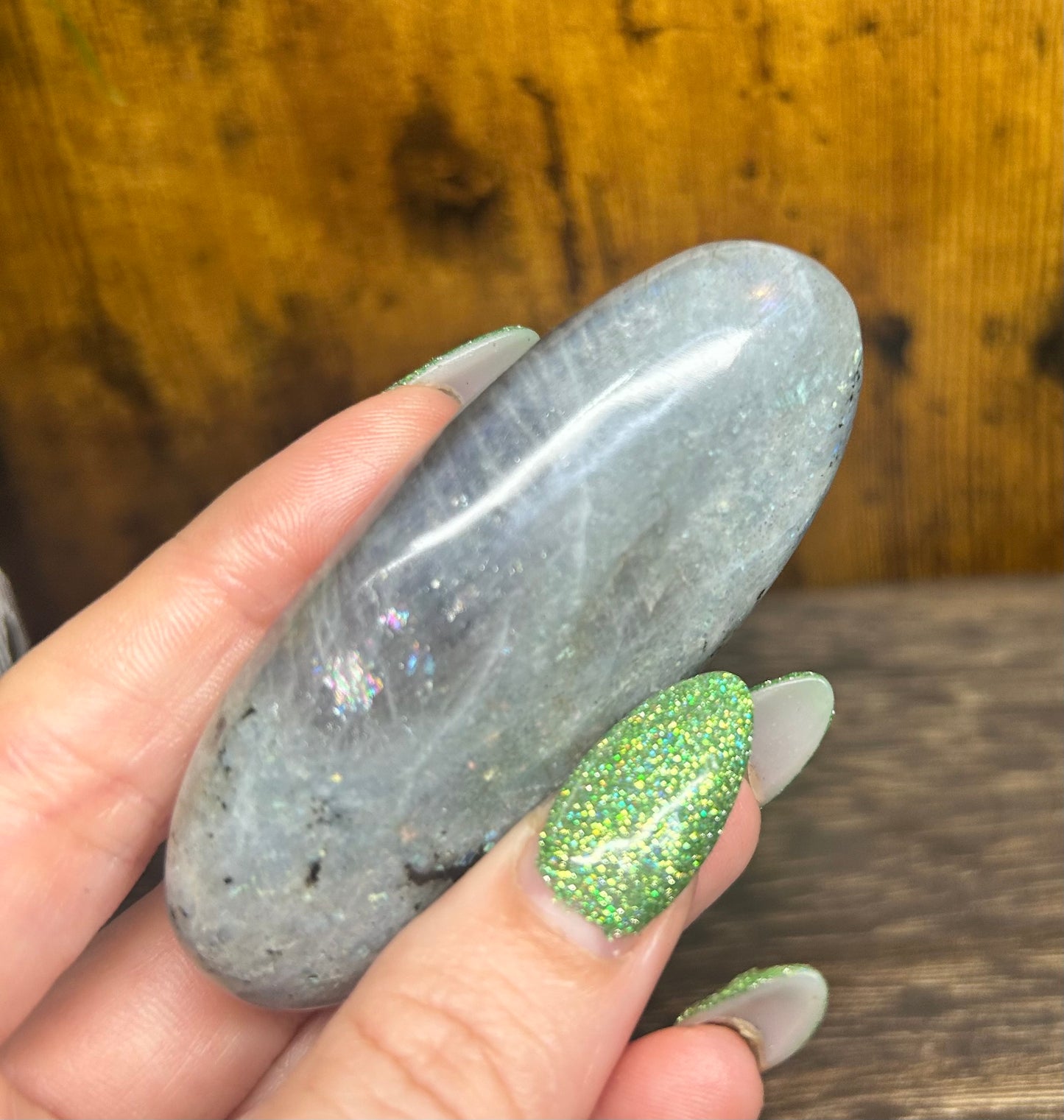 Labradorite Rainbow Flashy Palm Stone