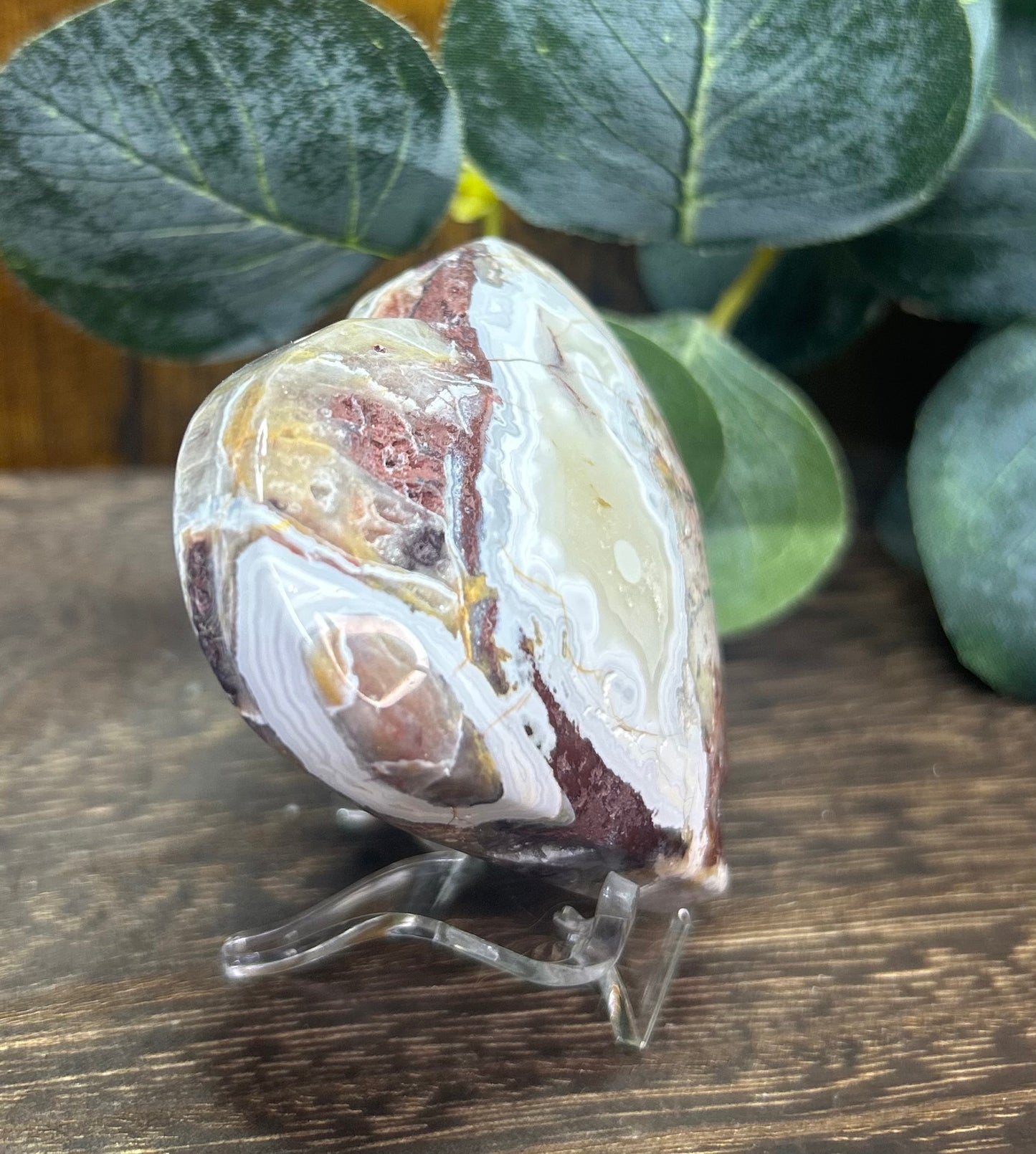 Mexican Crazy Lace Agate Heart