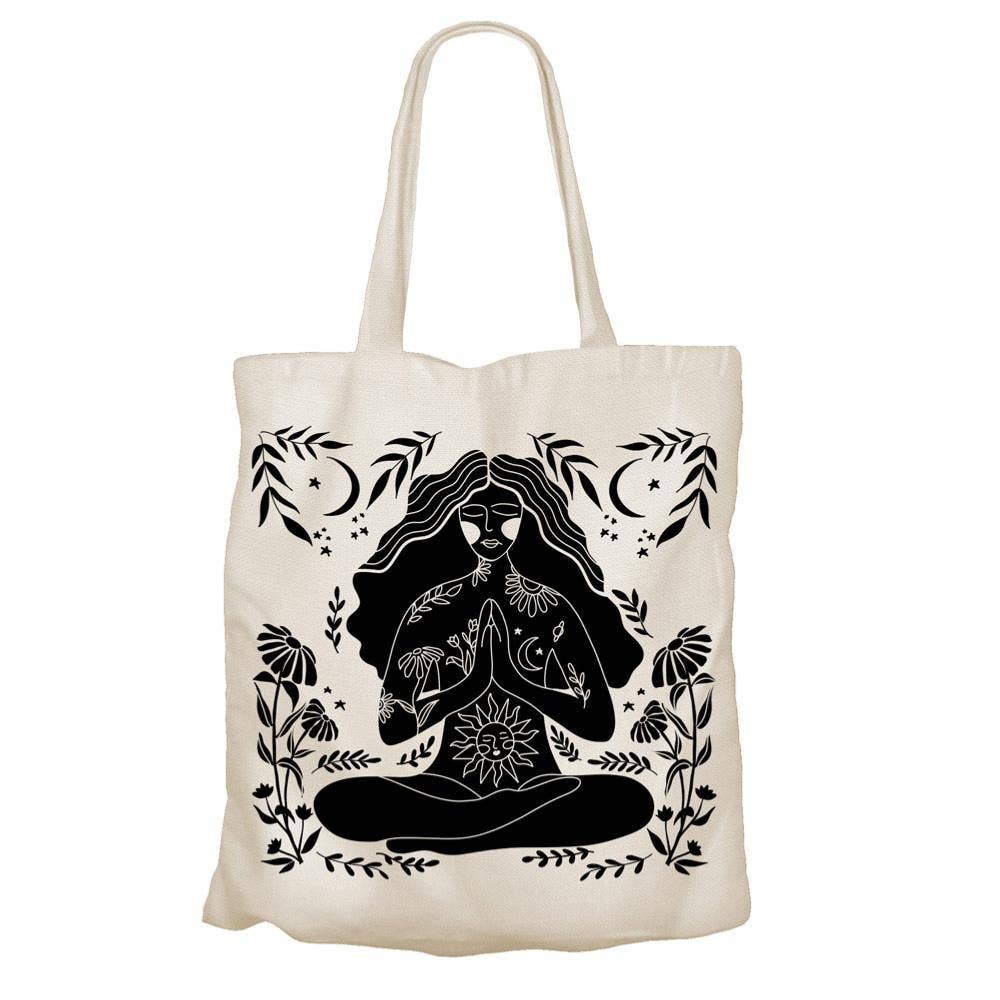 Meditating Goddess Recycled Cotton Tote Bag