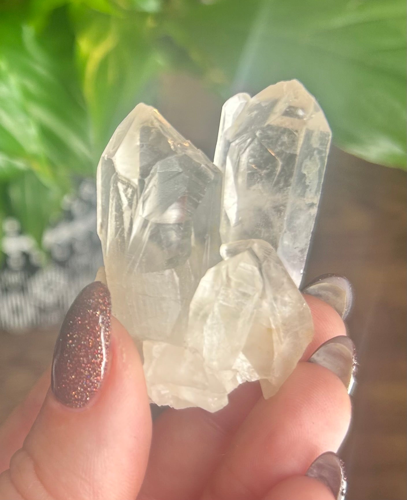 Kundalini Clear Quartz Laser Specimen With Rainbow Inclusion.