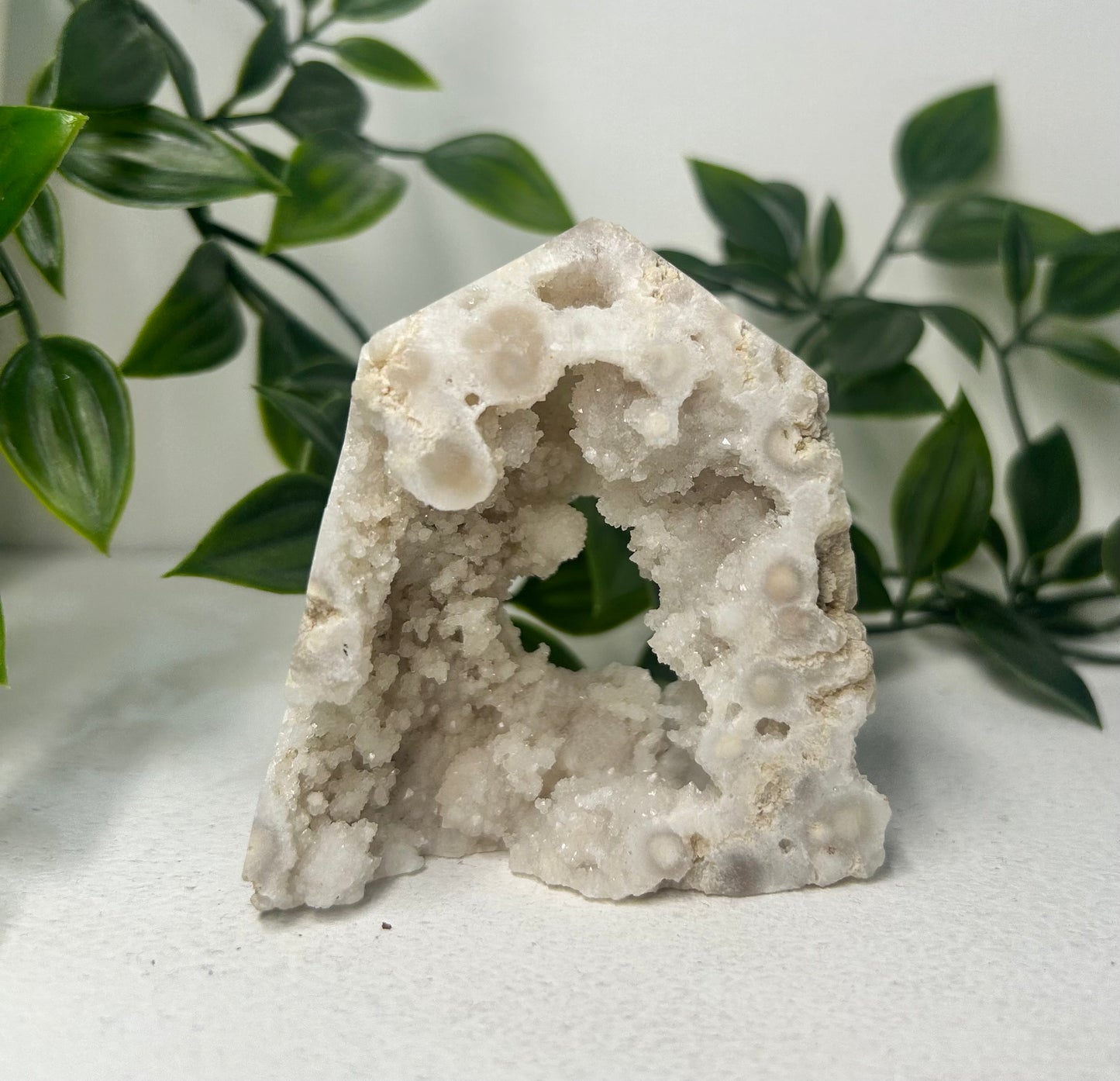 Clear Quartz Druzy Geode Tower