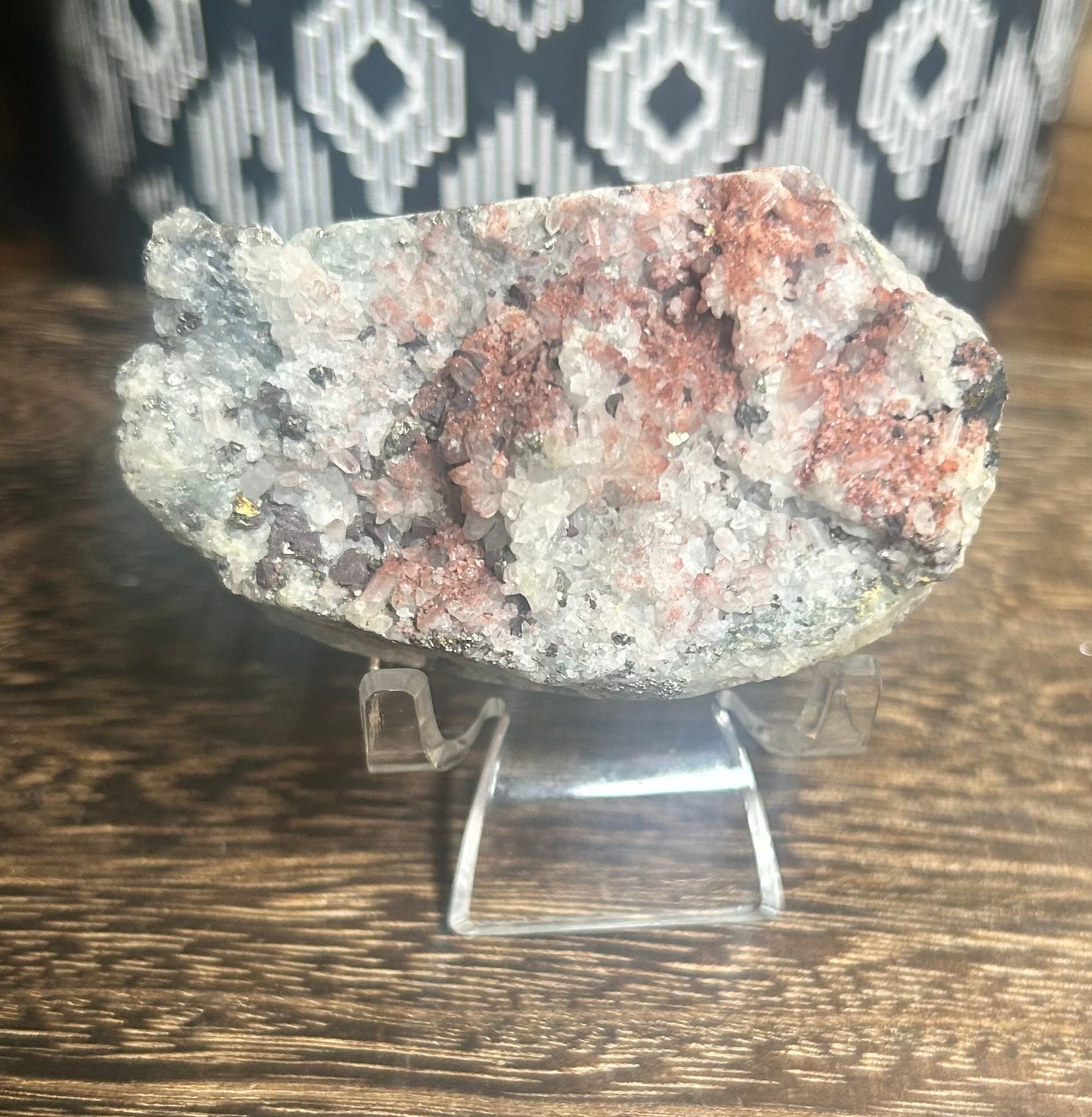 Red Quartz, Quartz, Galena & Pyrite Raw Specimen