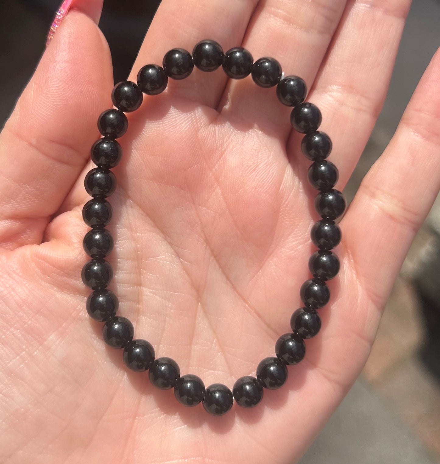 Black Obsidian Crystal Beaded Bracelet