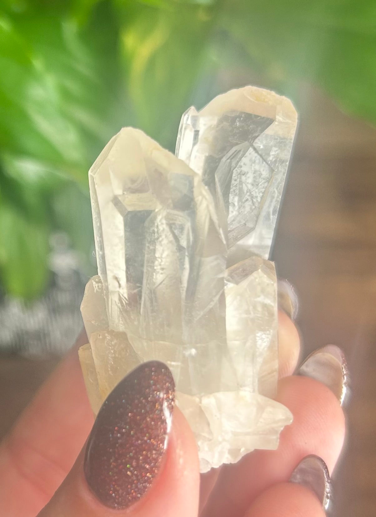 Kundalini Clear Quartz Laser Specimen With Rainbow Inclusion.