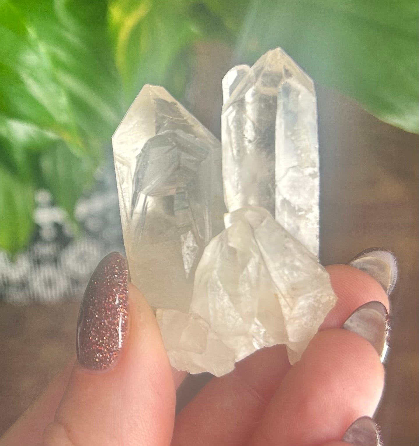 Kundalini Clear Quartz Laser Specimen With Rainbow Inclusion.
