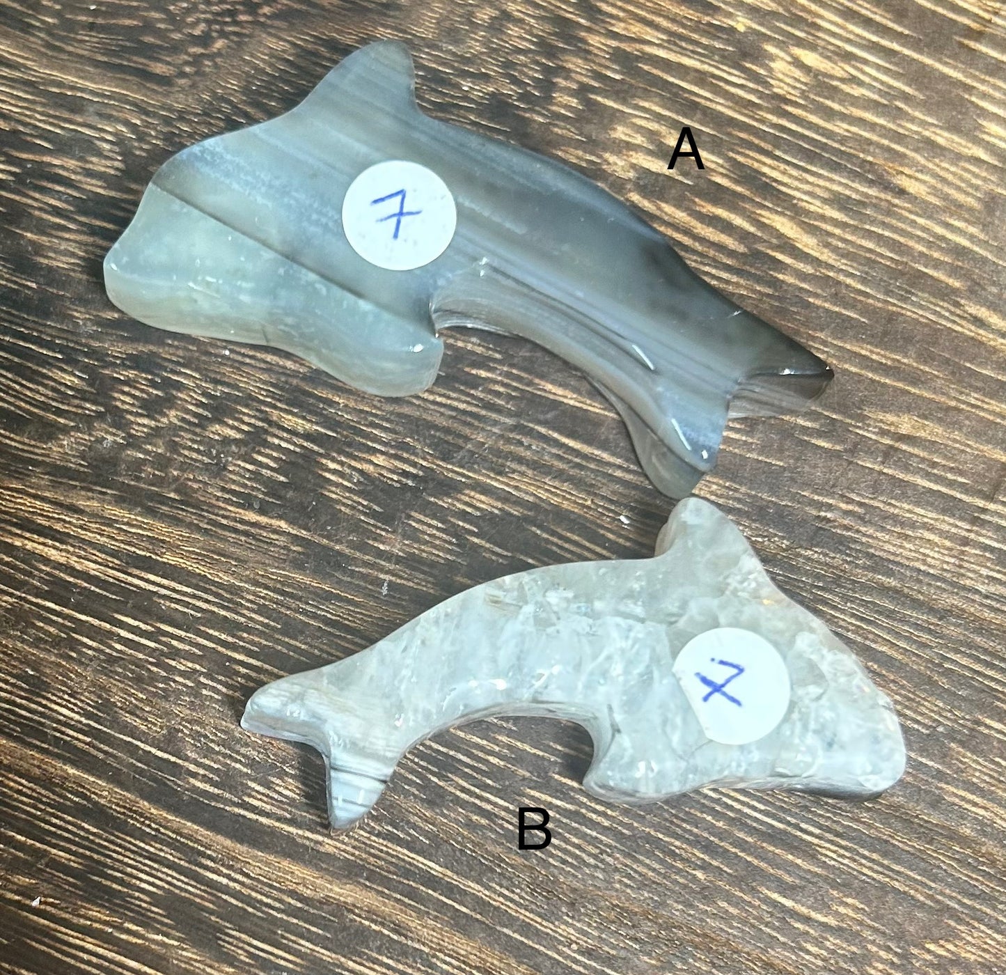 Black Agate Dolphin / Whale Carving