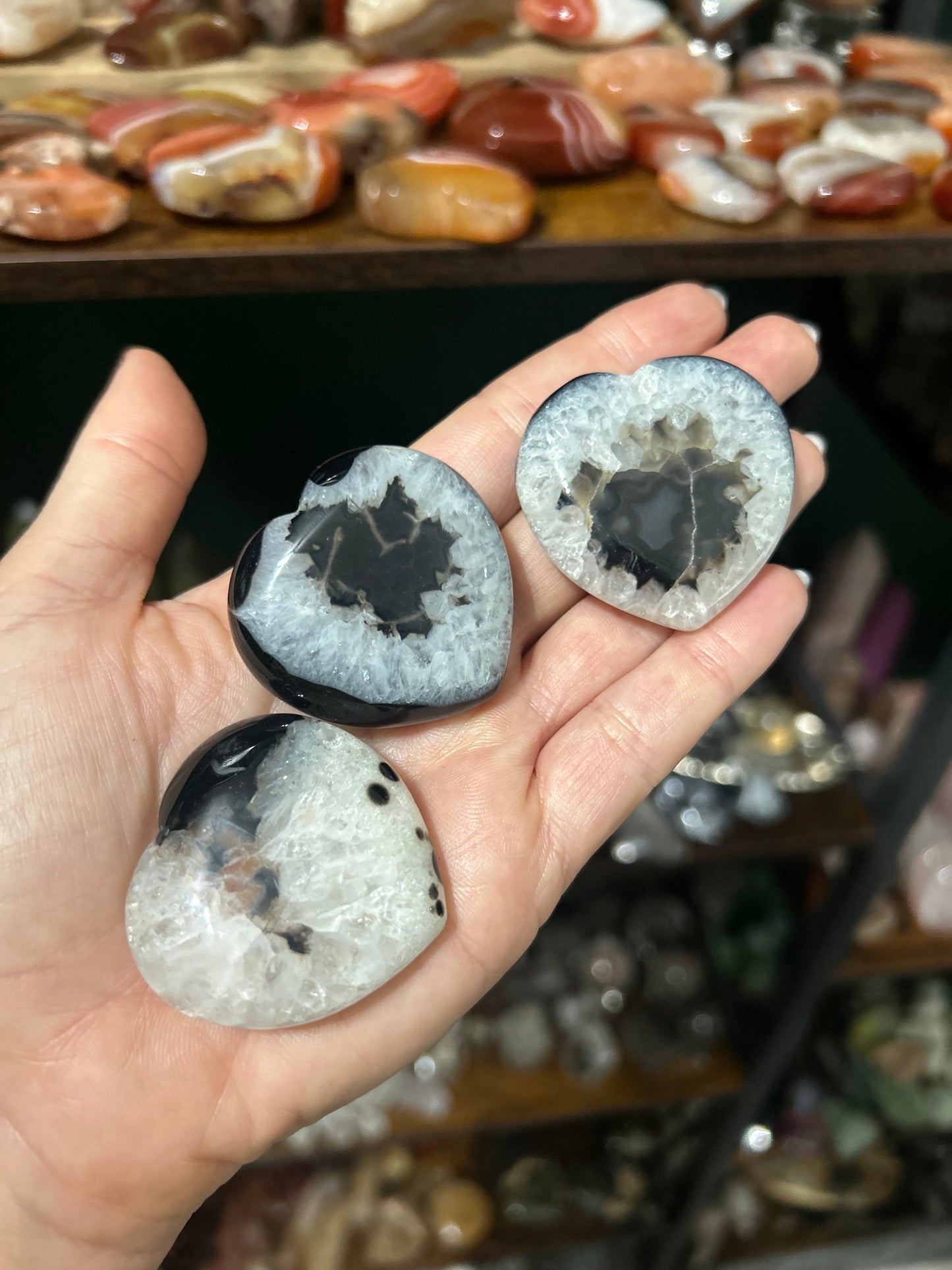 Black Agate Palm Heart