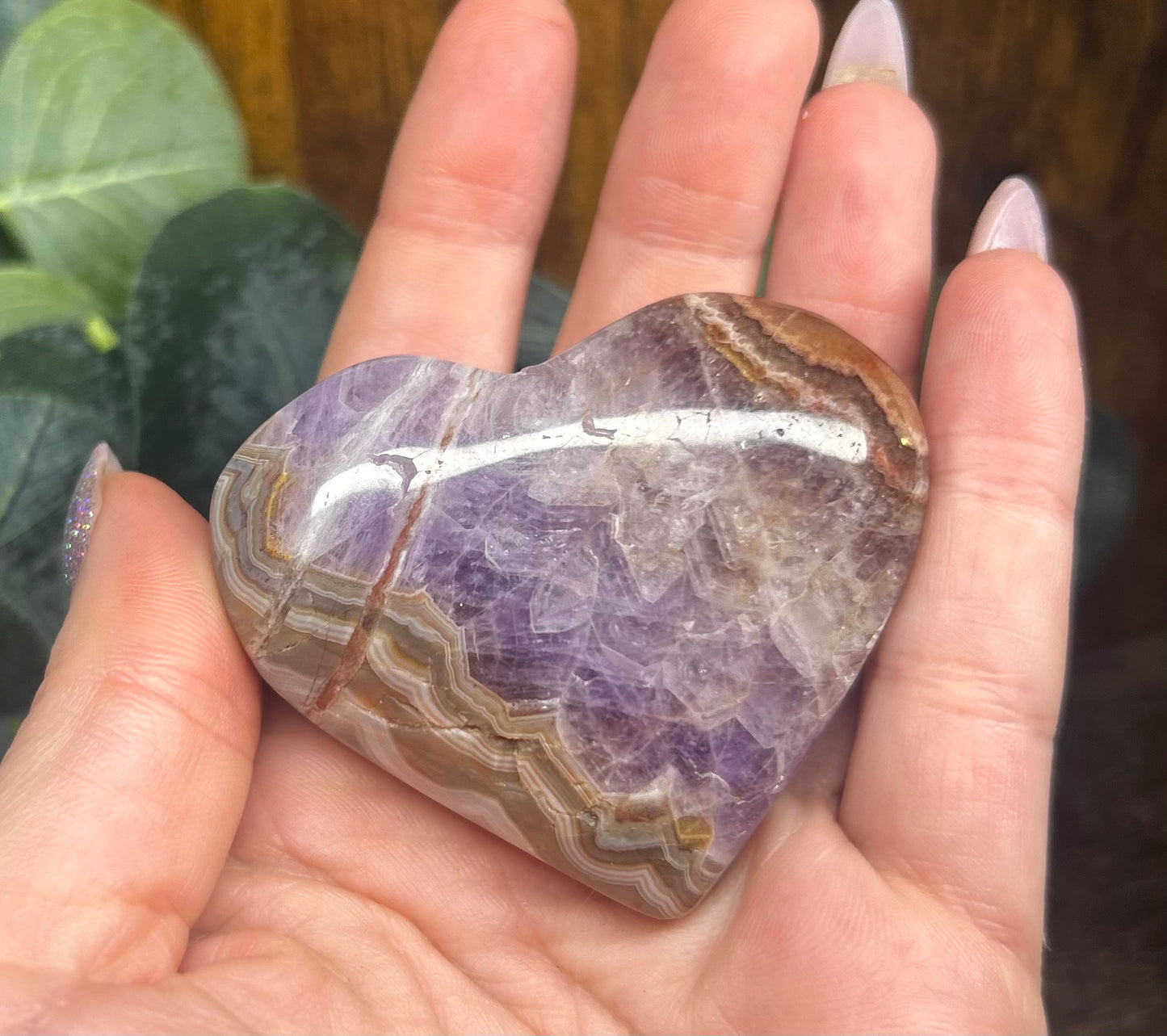 Amethyst Agate Heart