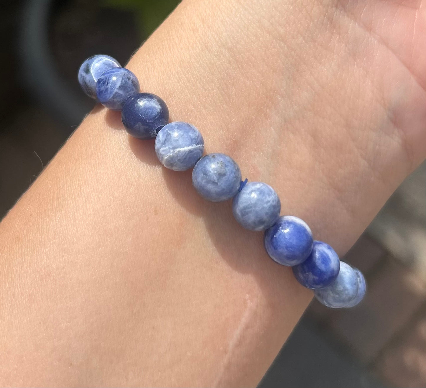 Sodalite Beaded Crystal Bracelet