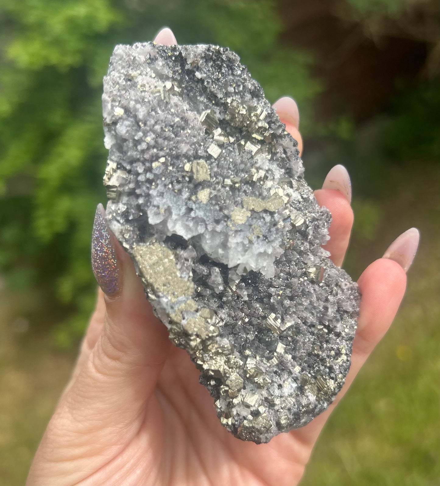 Quartz With Galena And AA Quality Pyrite Cubes