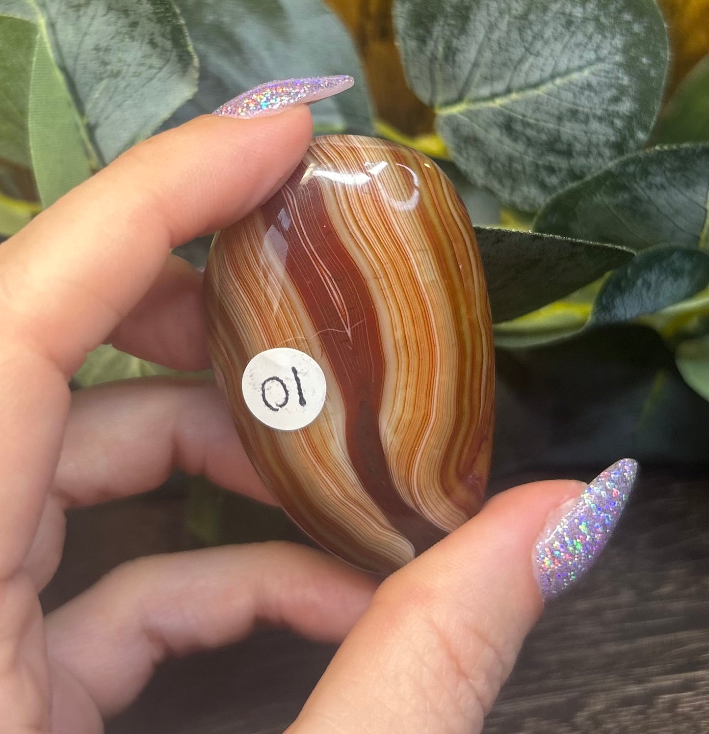 Sardonyx Banded Palm Stones