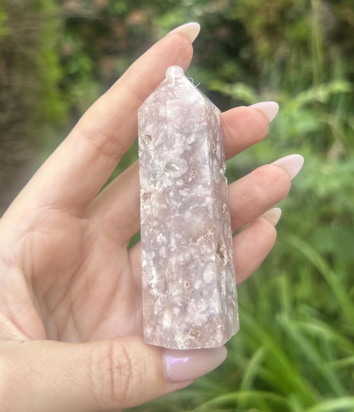 Baby Pink Flower Amethyst Agate Druzy
