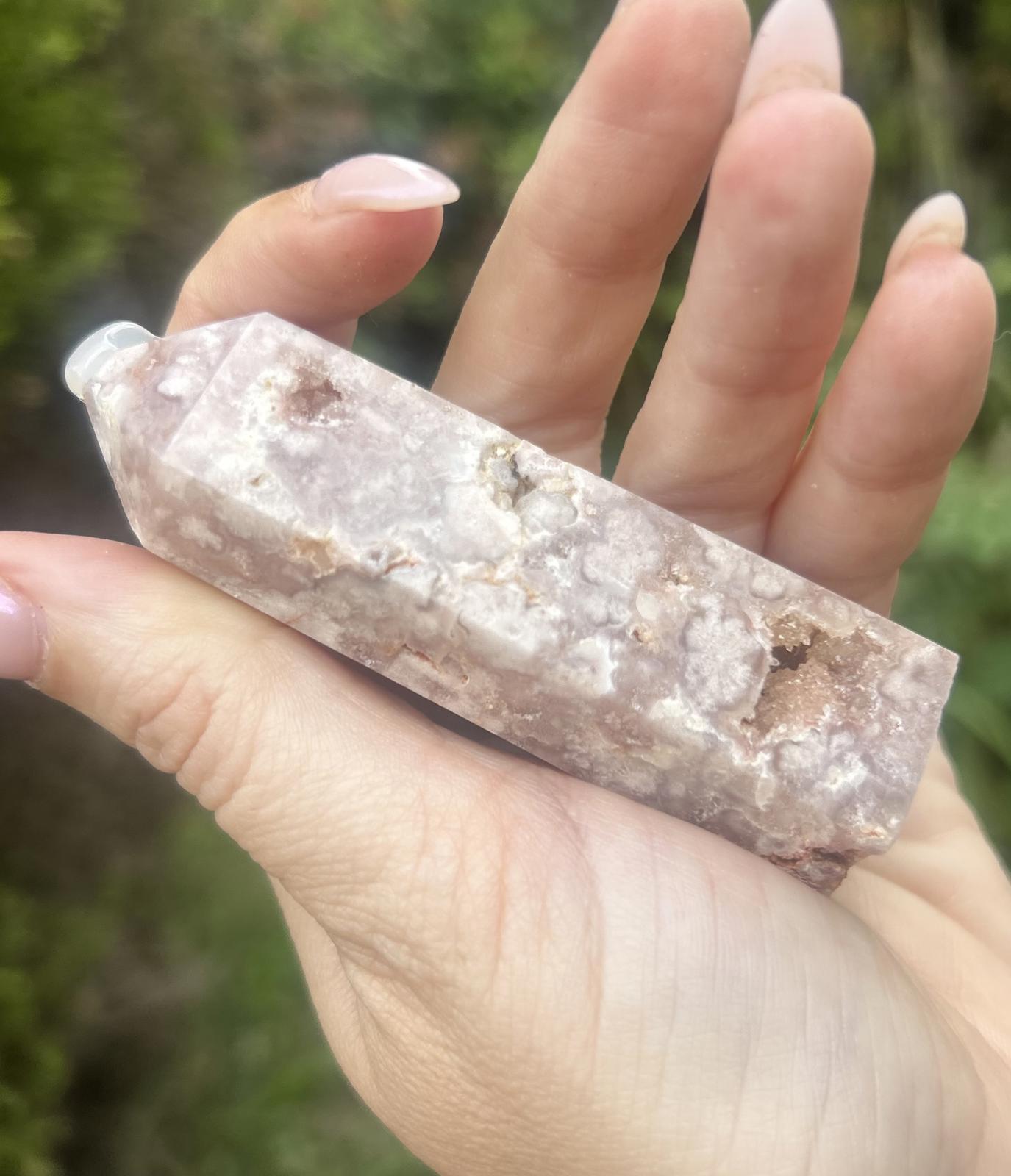 Baby Pink Flower Amethyst Agate Druzy
