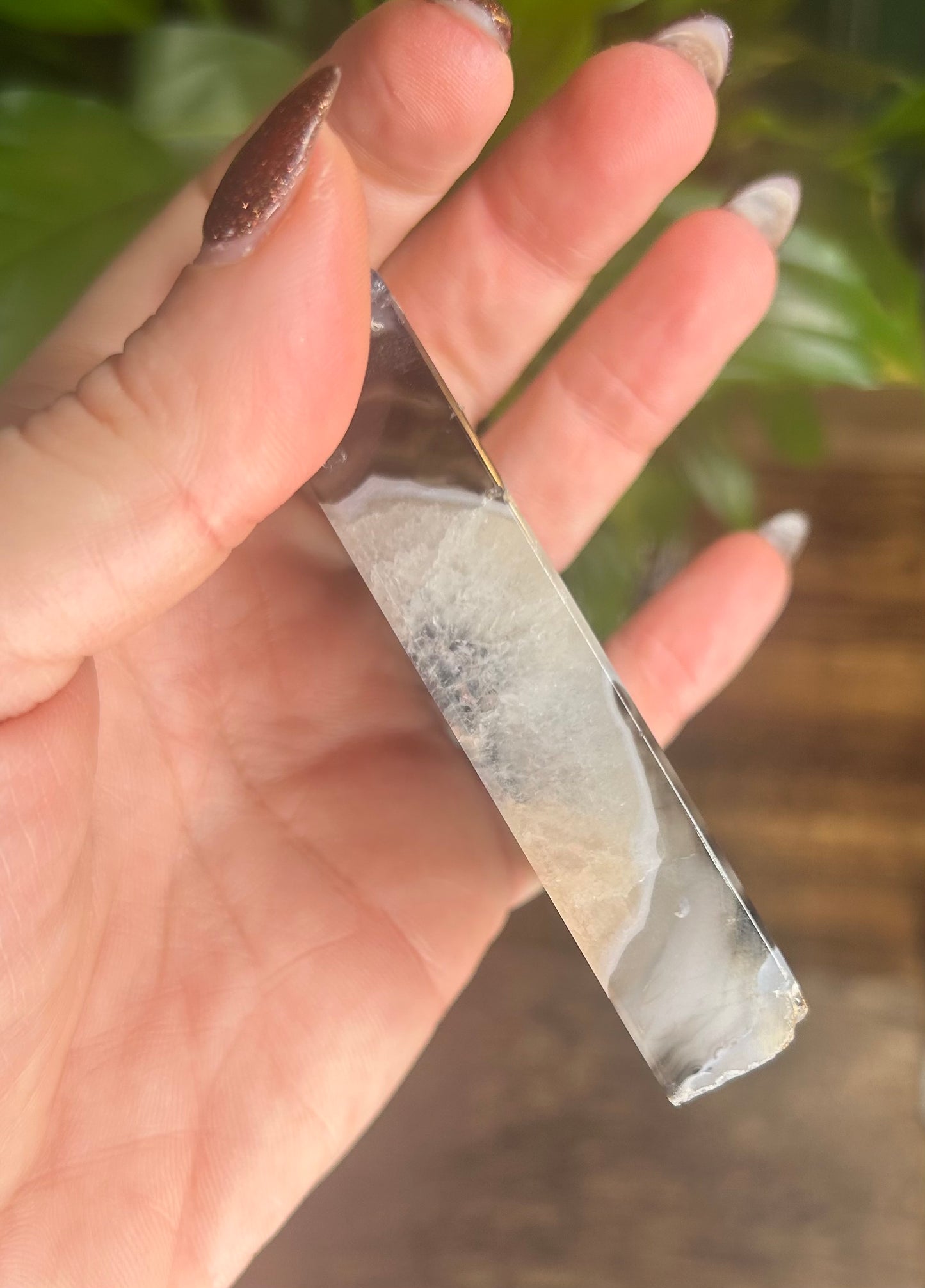 Black Agate Druzy Crystal Tower (slight imperfections)