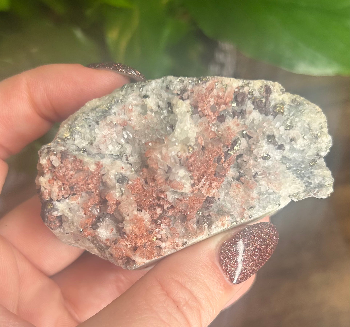 Red Quartz, Quartz, Galena & Pyrite Raw Specimen