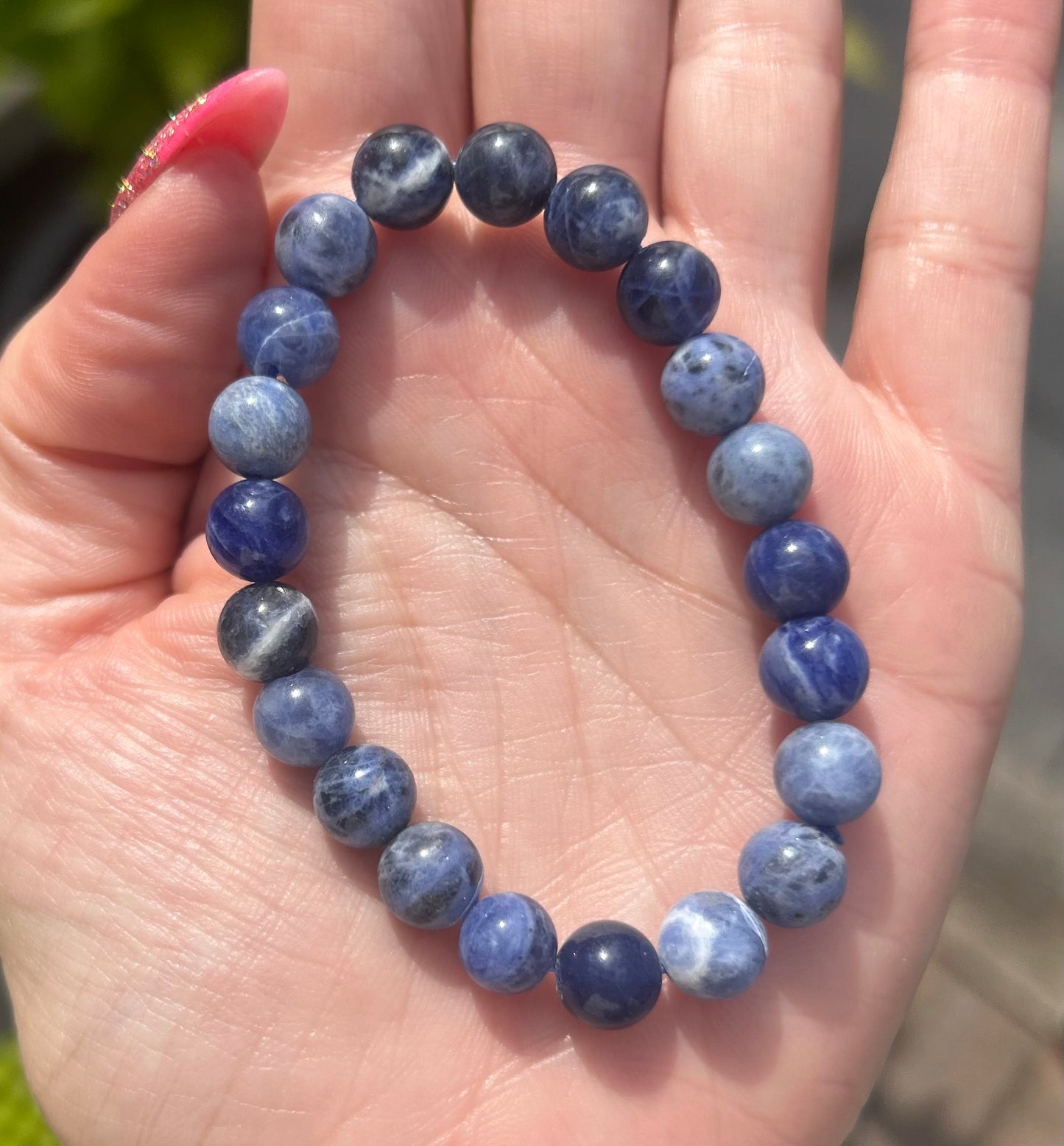 Sodalite Beaded Crystal Bracelet