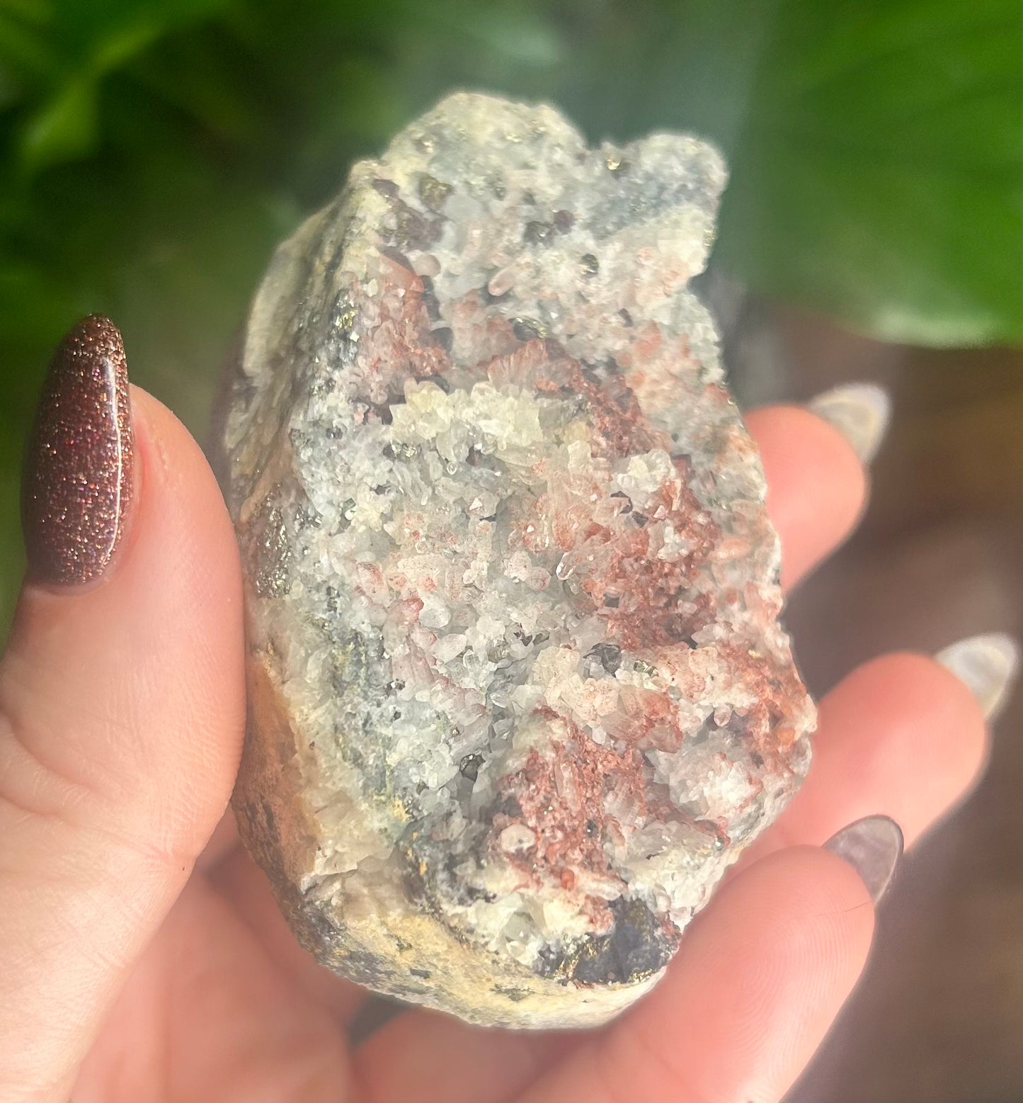 Red Quartz, Quartz, Galena & Pyrite Raw Specimen