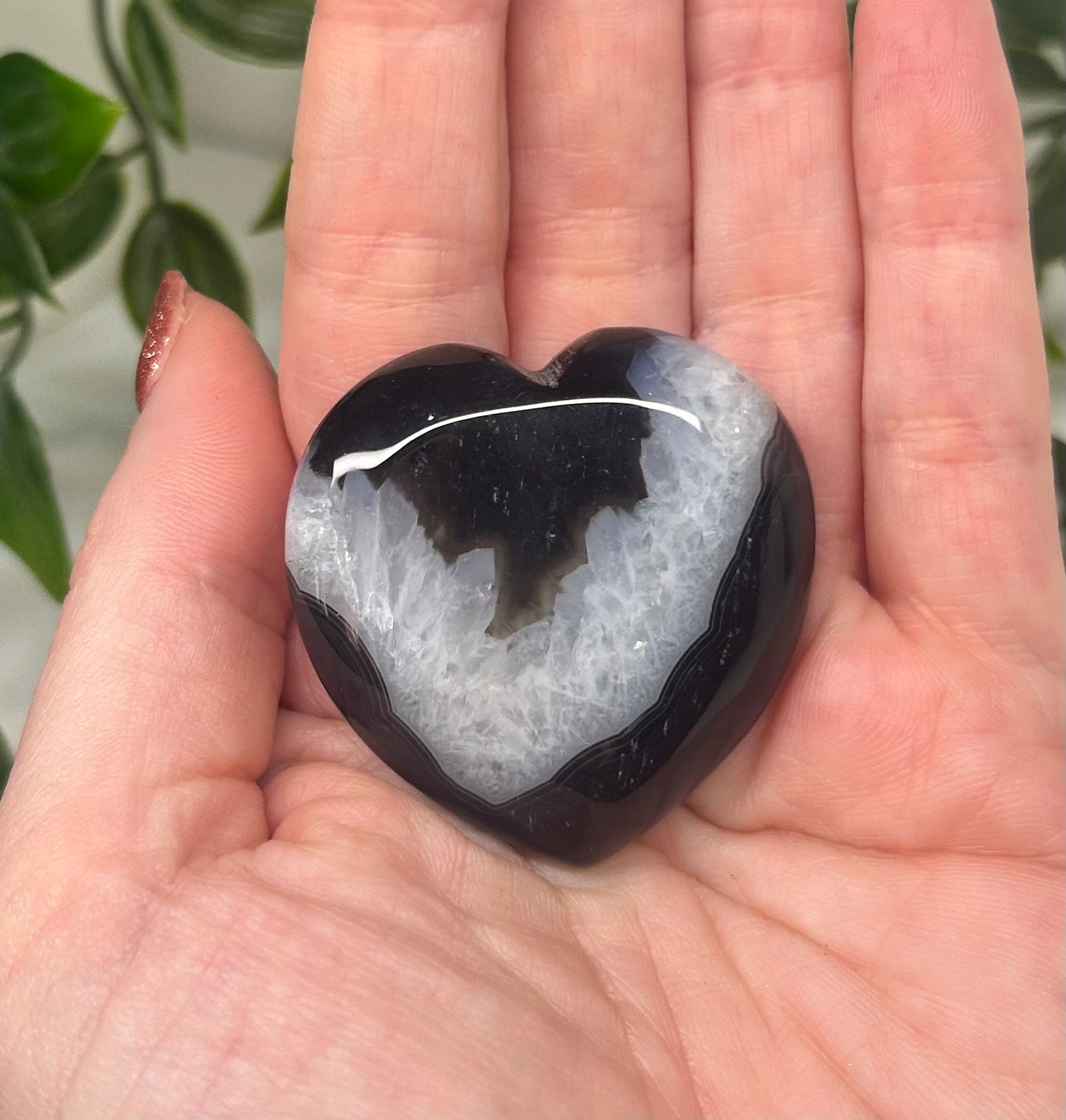 Black Agate Palm Heart