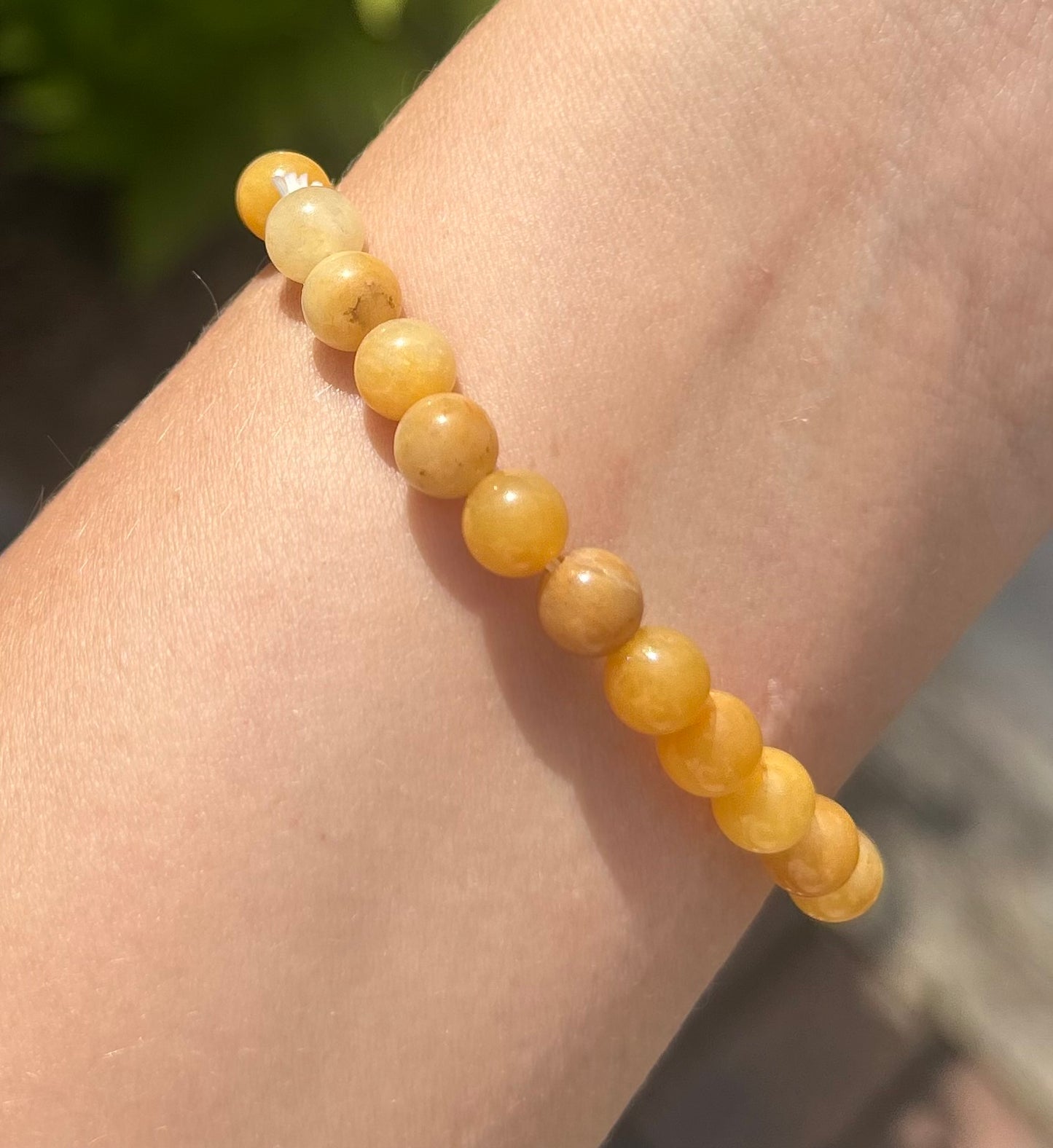 Yellow Jade Crystal Beaded Bracelet
