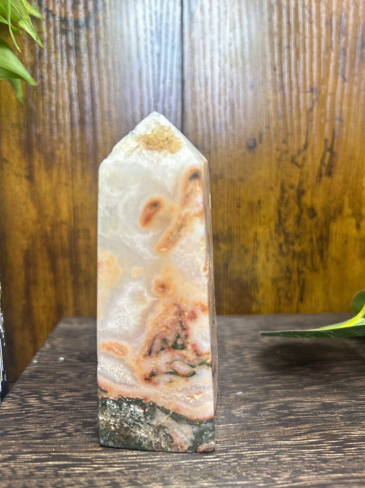 Moss Agate Druzy Crystal Tower