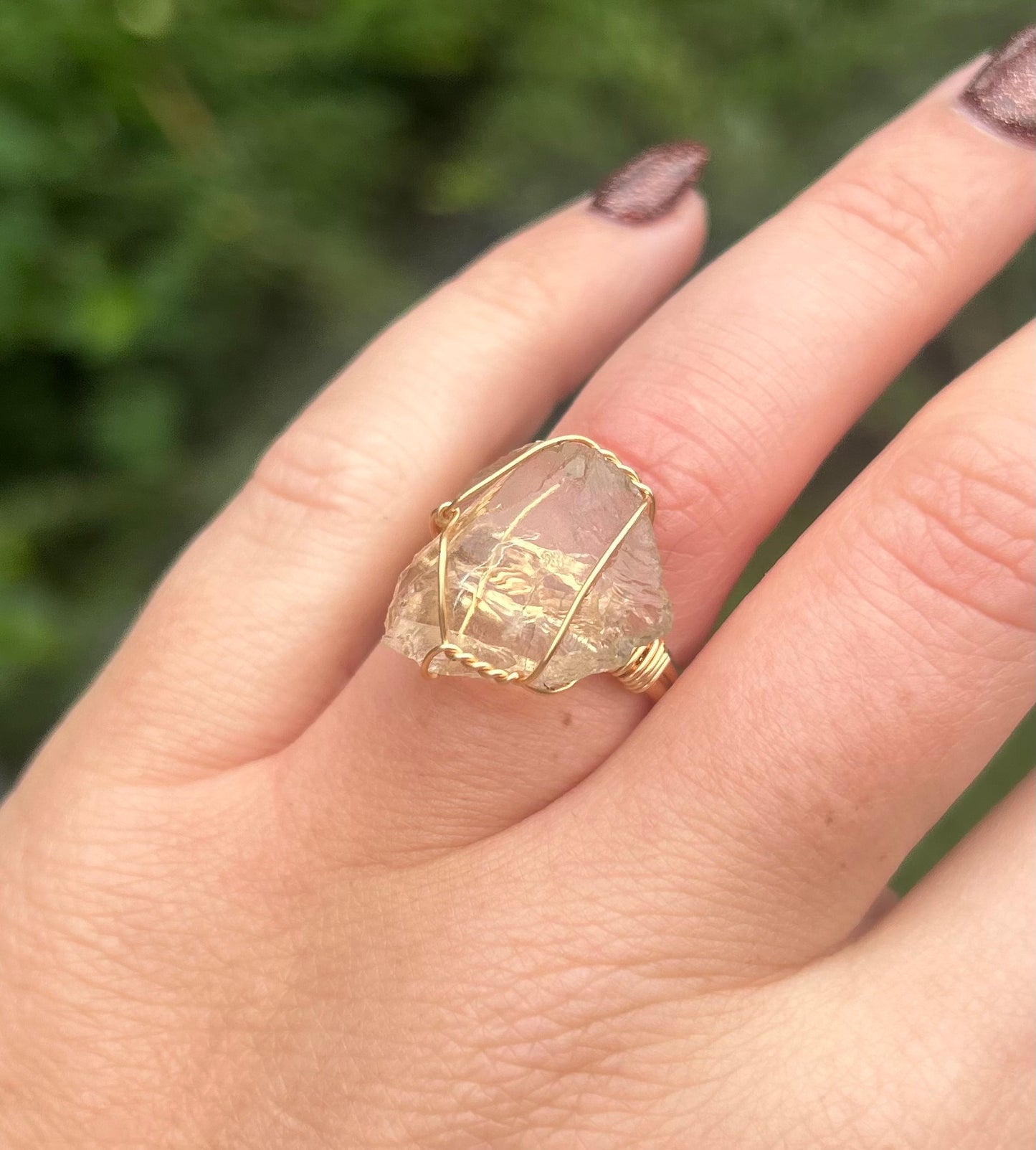 Citrine Crystal Cocktail Ring