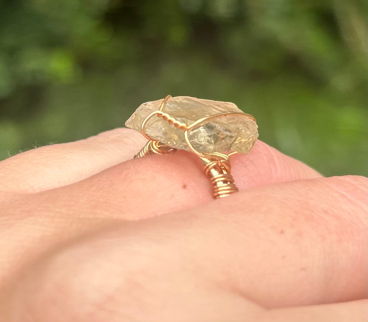 Citrine Crystal Cocktail Ring