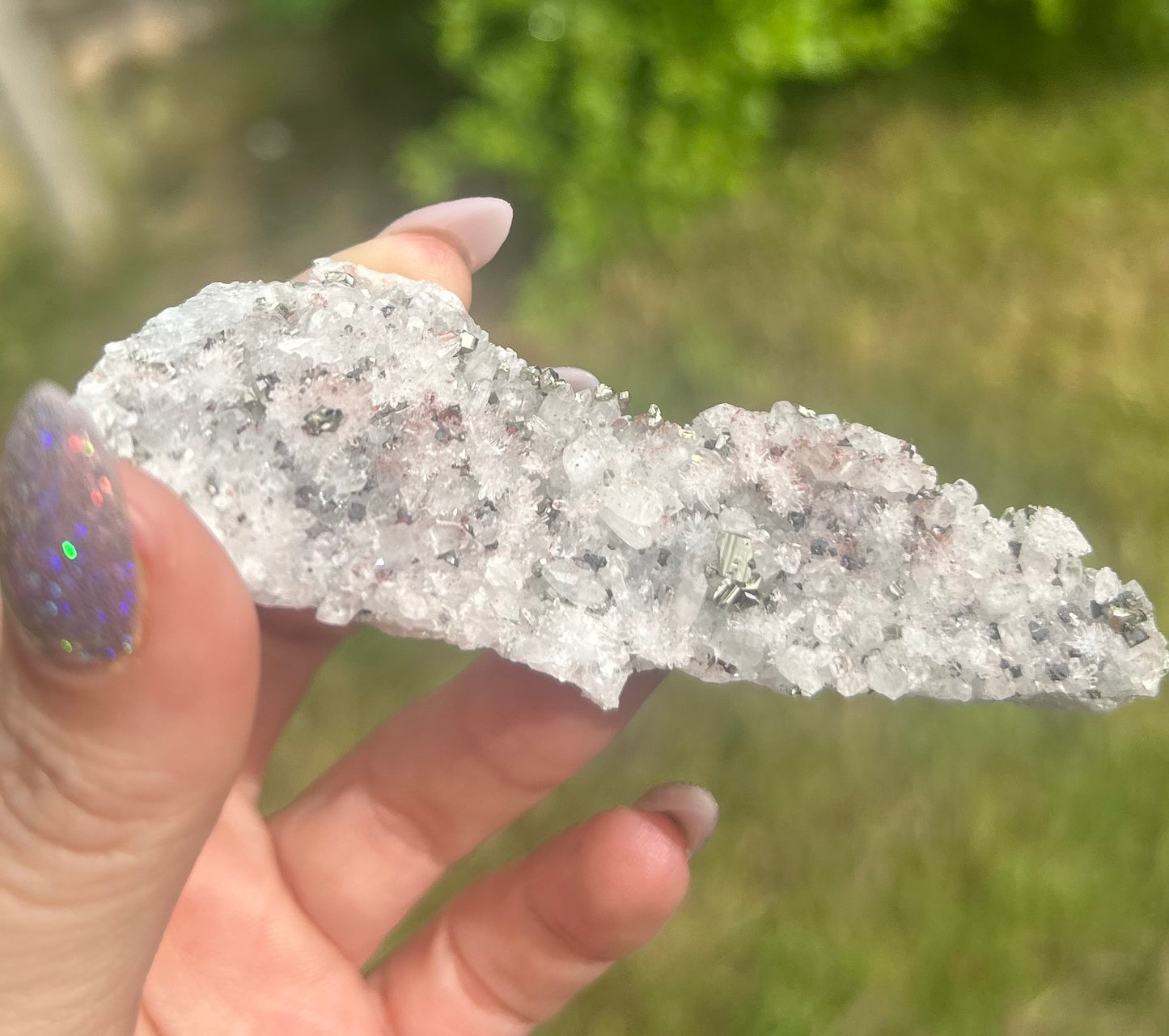 Quartz, Red Quartz, Galena With Pyrite