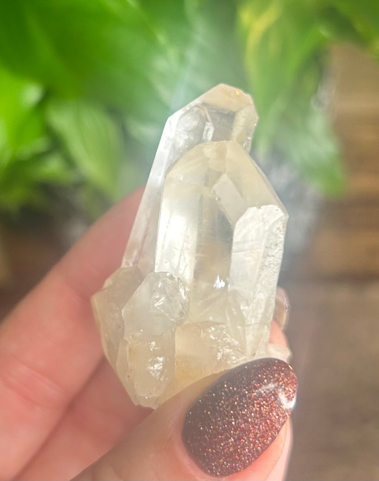 Kundalini Clear Quartz Laser Specimen With Rainbow Inclusion.