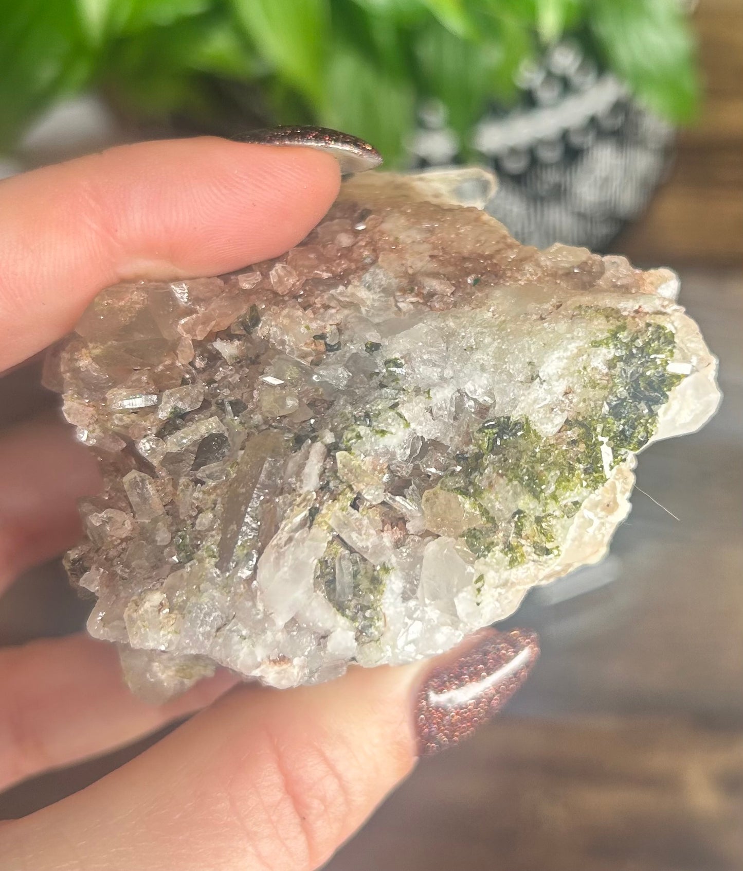 Quartz, Needle Quartz, Epidote, Galena, Calcite mixed Raw Specimen